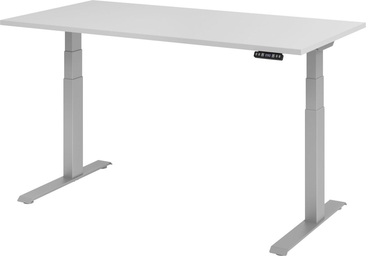 Schreibtisch Sitz-Steh-Schreibtisch elektrisch 160x80cm Grau/Silber