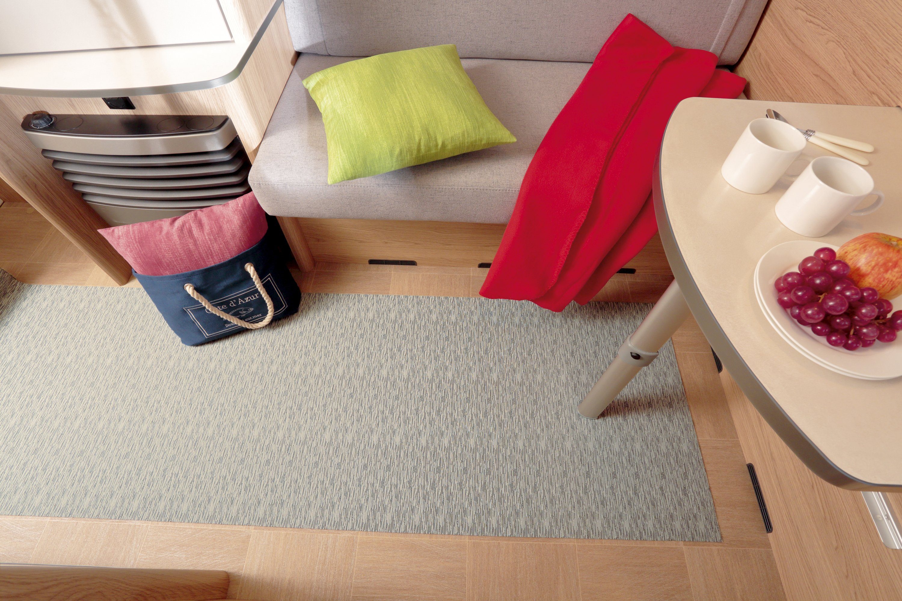 Peyer Syntex Designteppich 1 Mira Jacqu.Teppich uni Fb.grau 60/110 cm, rechteckig