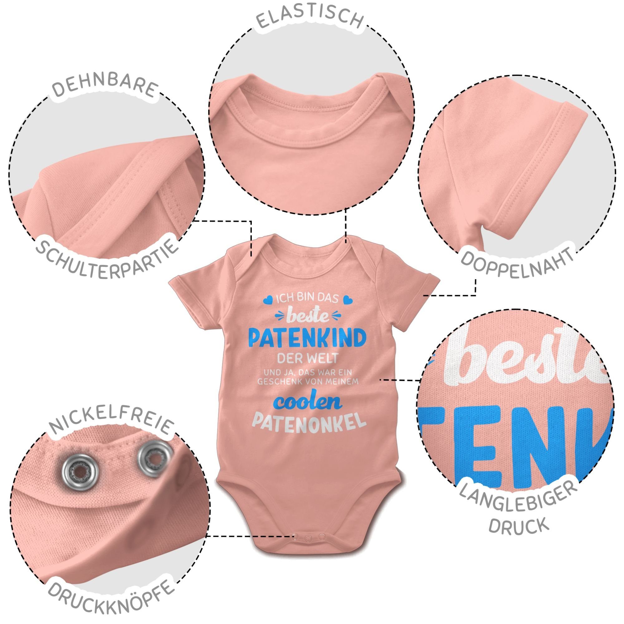 Shirtracer Shirtbody Ich bin das beste Patenkind der Welt weiß/blau Pate Patenonkel