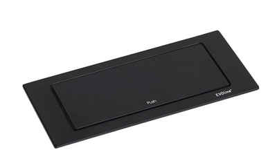 Evoline schwarz matt - versenkbare Einbau-Steckerleiste 2 Steckdosen und USB A Einbau-Tischsteckdosenleiste