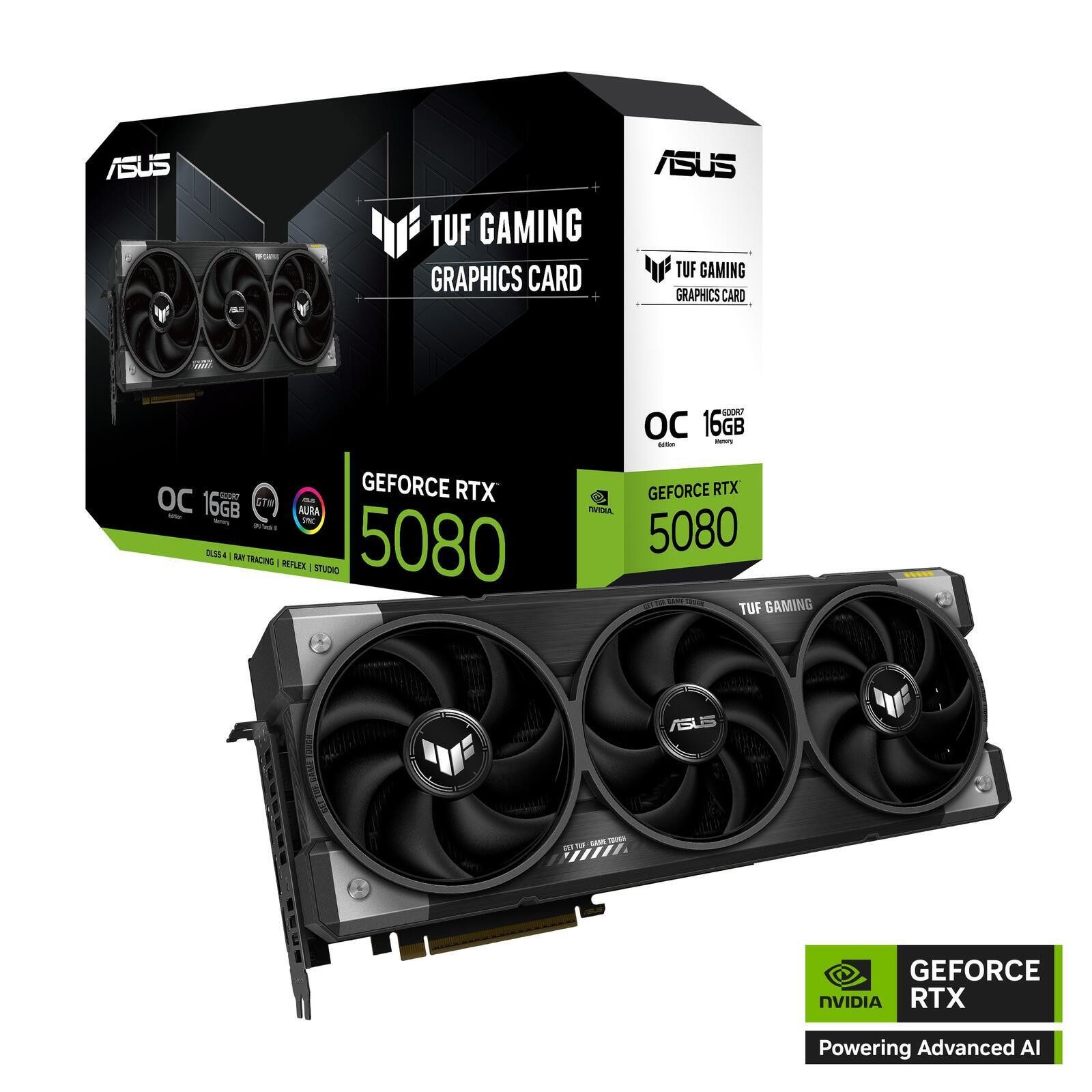 Asus ASUS GeForce RTX 5080 TUF GAMING OC, Grafikkarte, (DLSS 5, 3x Grafikkarte (16 GB, DLSS 5, 3x DisplayPort, 2x HDMI 2.1)