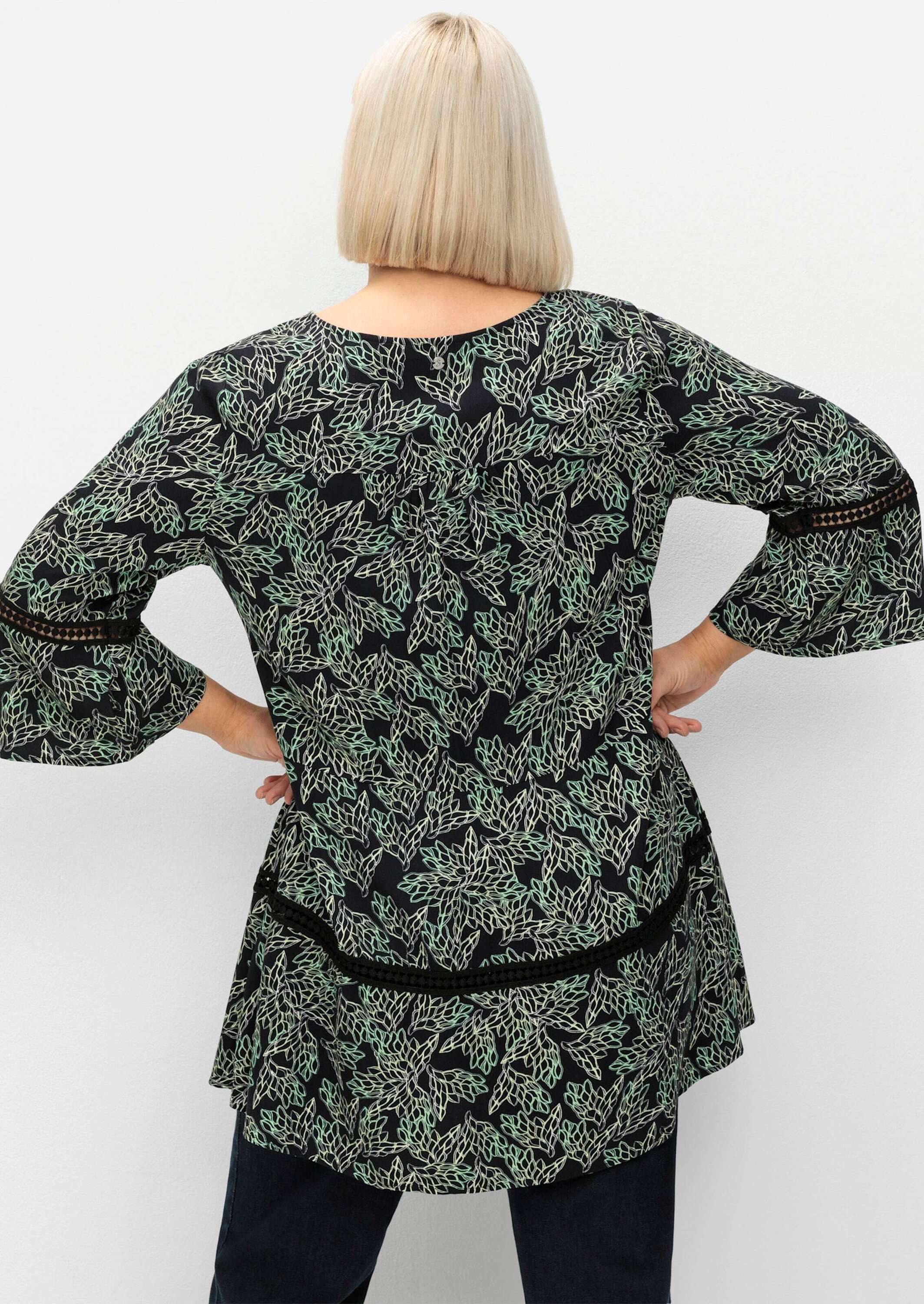 Sheego Klassische Bluse Tunika 3/4-Arm günstig online kaufen