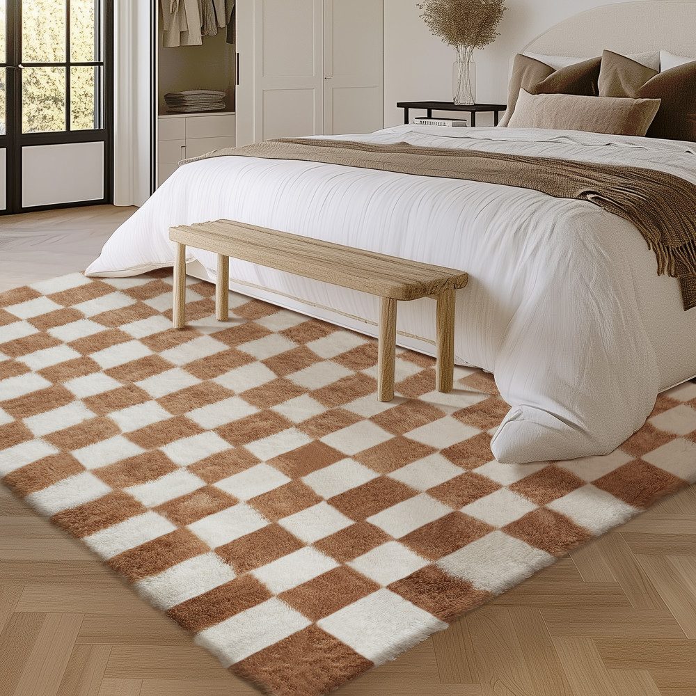 PURECOZY Hochflor-Teppich Mikrofaser-Teppich, Waschbar Weich & Kuschelig, rechteckig, Höhe: 40 mm, geeignet für verschiedene Innenräume, 160x230 cm