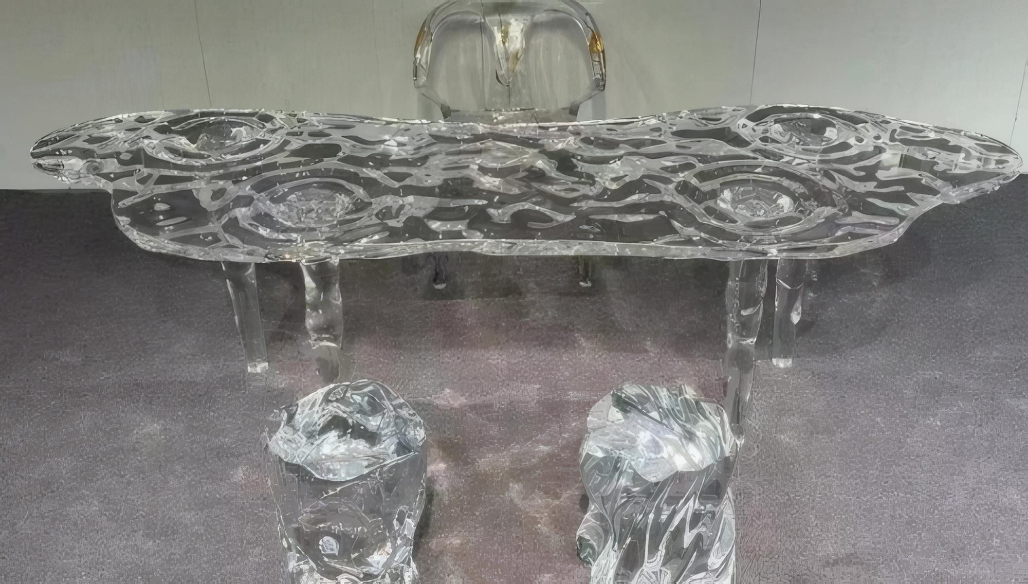 JVmoebel Esstisch Transparenter Designer Tisch aus hochwertigem Harz (Packung, Tisch)