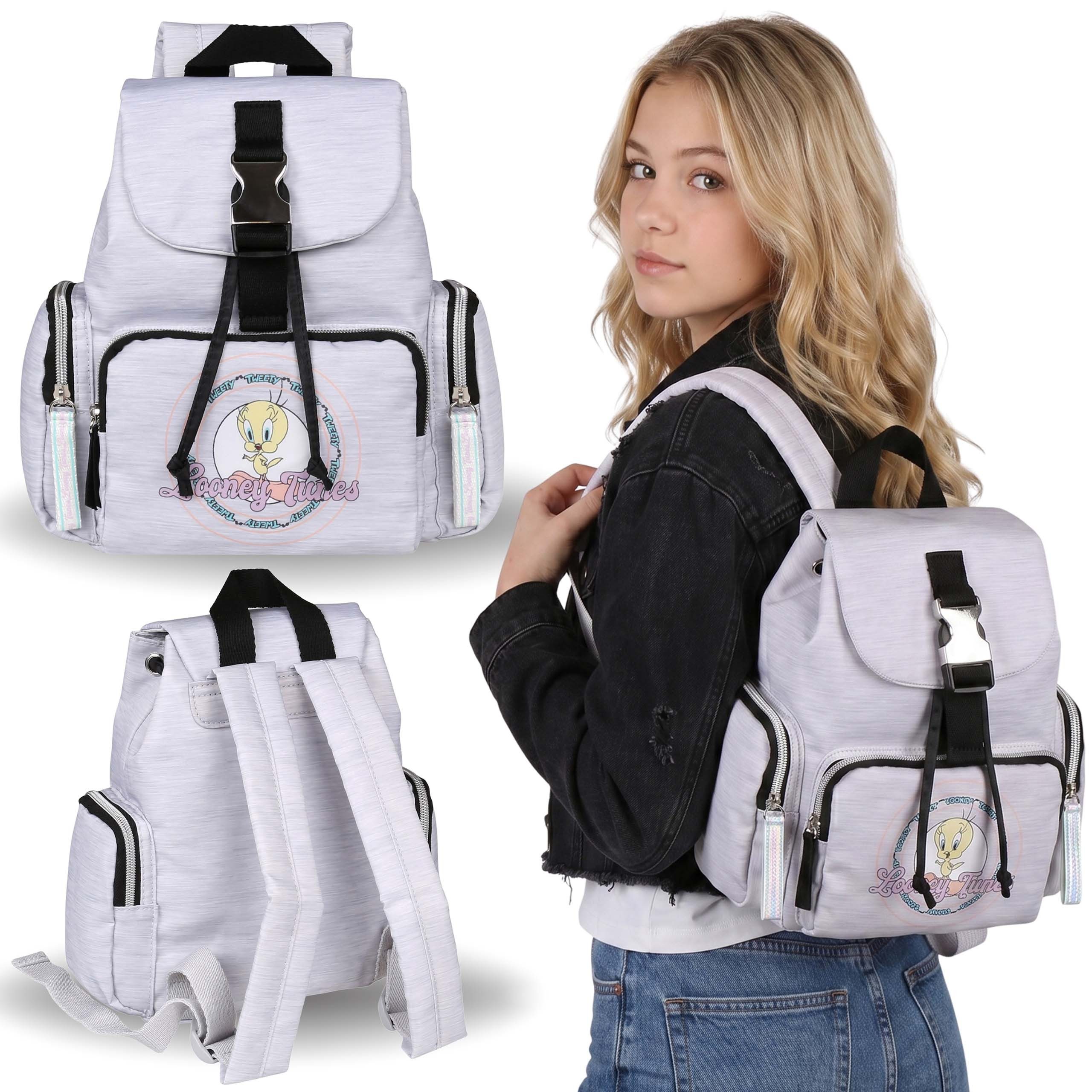 LOONEY TUNES Cityrucksack Looney Tunes Tweety kleiner Rucksack für Ausflüge, 26 x 21 x 10 cm
