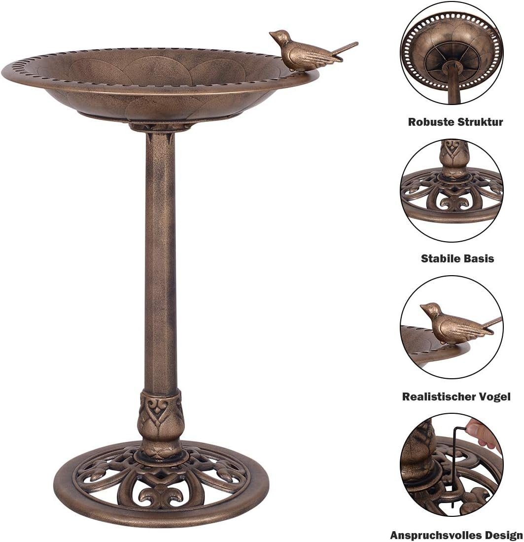 KOMFOTTEU Vogeltränke Vogelbad Vogelfuttersäule, für Wildvögel – Bild 5 von 5