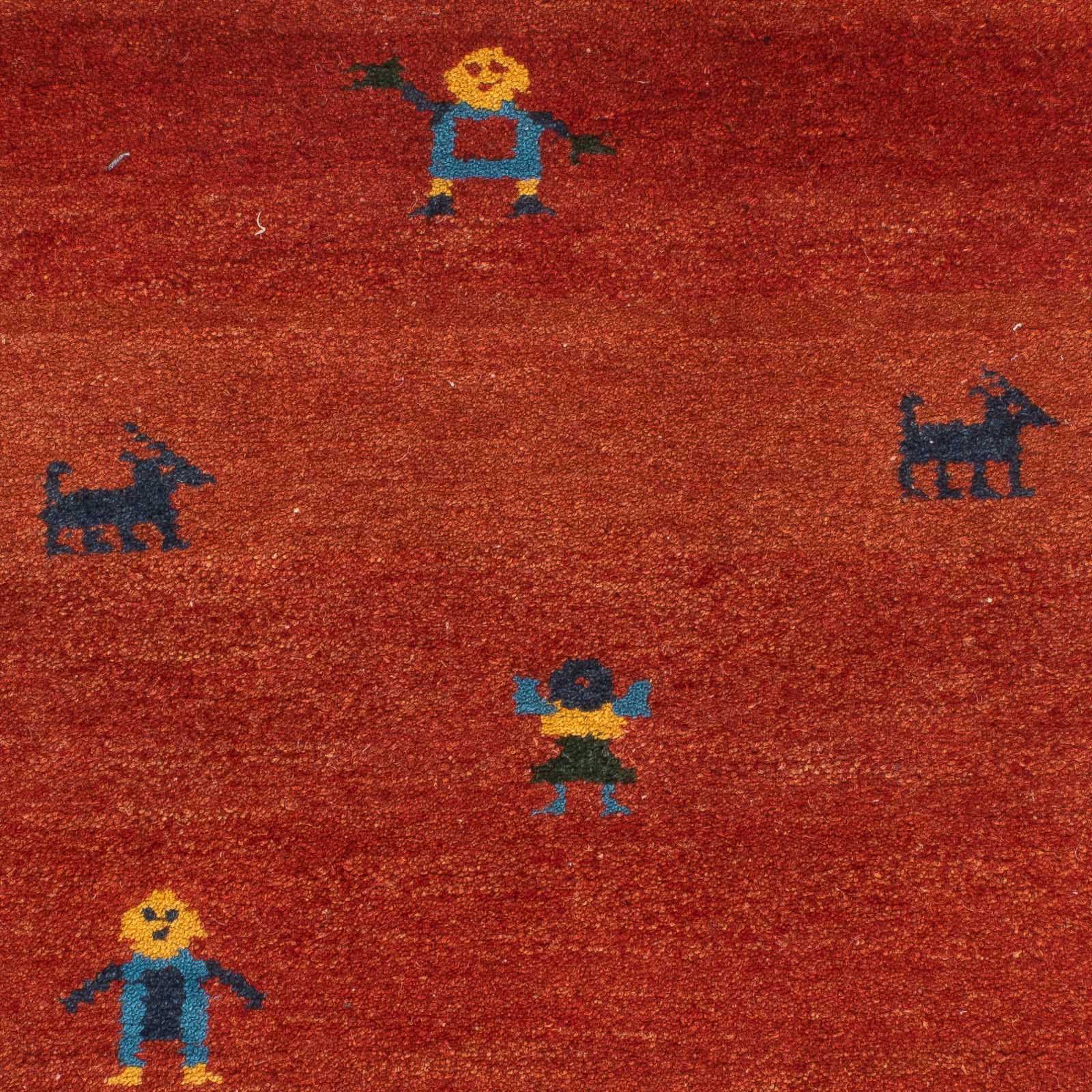Wollteppich Gabbeh - Indus - Zertifikat mit cm Handgeknüpft, 137 dunkelrot, Höhe: 18 x 73 Wohnzimmer, Einzelstück rechteckig, - morgenland, mm