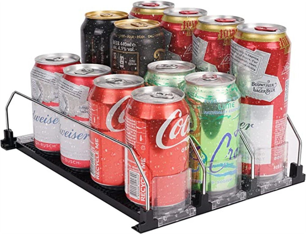Set automatischer Kühlschrank-Dosen-Aufbewahrungsorganisator, Kühlschrank-Getränkeschieber,  selbstschiebender Getränkespender, Kühlschrank-Getränkeschieber