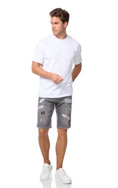 Denim House Jeansshorts Patchwork Short Jeans im Used-Look Herren Bermuda Schwarz 30