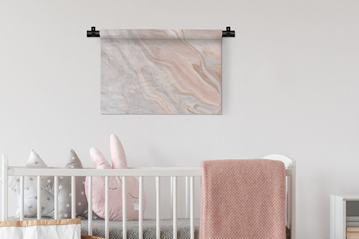 Marmoroptik Wandbehang, - MuchoWow Kinderzimmer Muster - Kleid, Luxe, - Abstrakt Schlafzimmer, für Wohnzimmer, Pastell Wanddeko - Wanddekoobjekt Marmor -