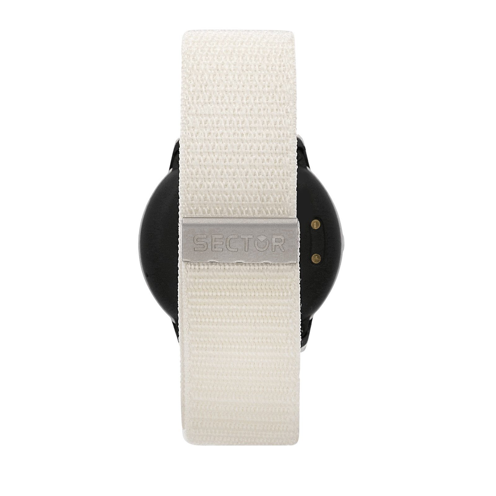 Sector Sector Damen Armbanduhr Analog-Digital Smartwatch (kompatibel ab Android 5.1+ und IOS 8.0), Analog-Digitaluhr, Damen Smartwatch rund, groß (ca. 40mm), Edelstahlarmband weiß, Sport