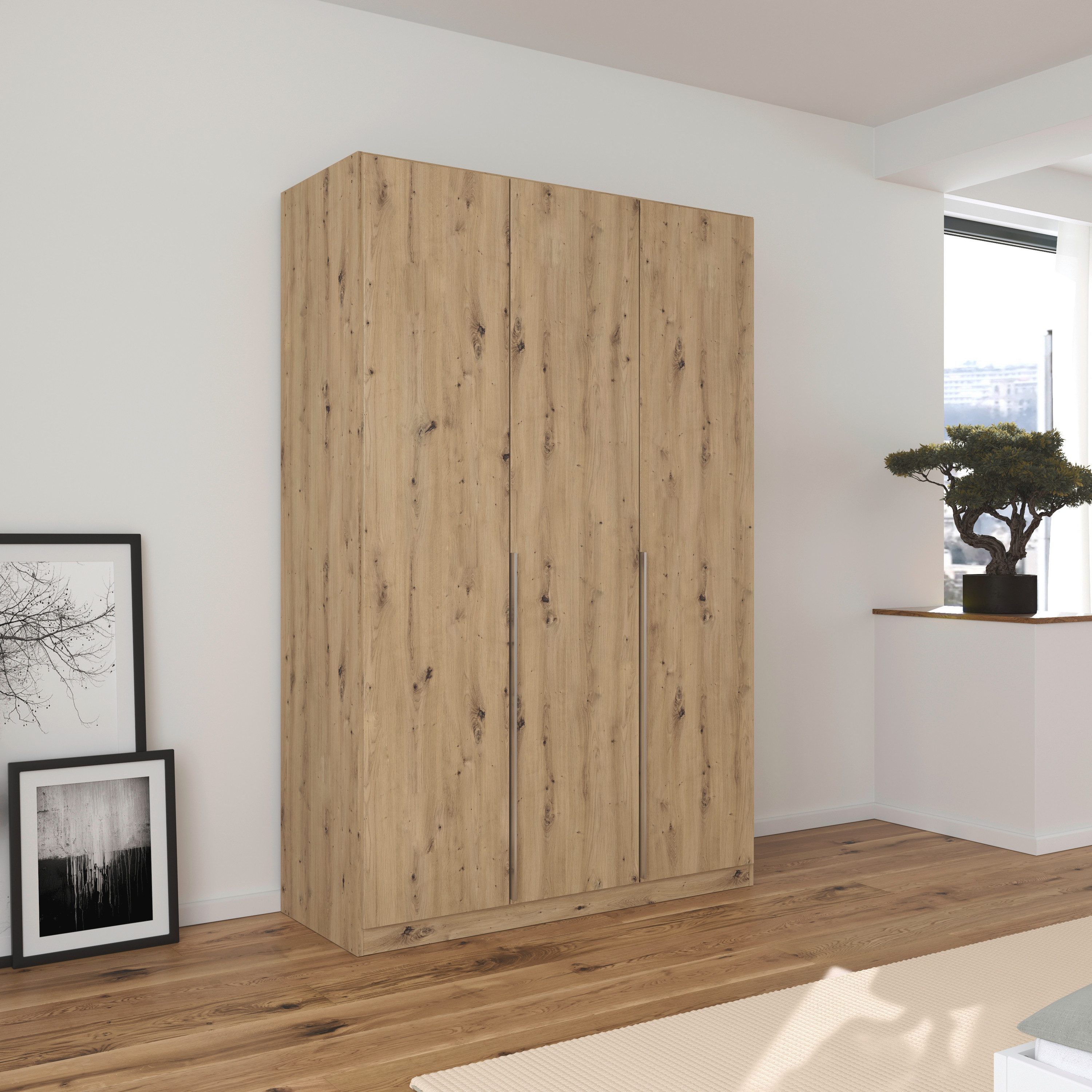 OTTO home Drehtürenschrank Kleiderschrank Schrank Garderobe AGORDO Schlafzimmer (in zwei Griff-Farben, Breiten 91-405 cm, Dekor- oder Hochglanzfront) durchdachte Innenausstattung, in 8 Breiten und 2 Höhen MADE IN GERMANY