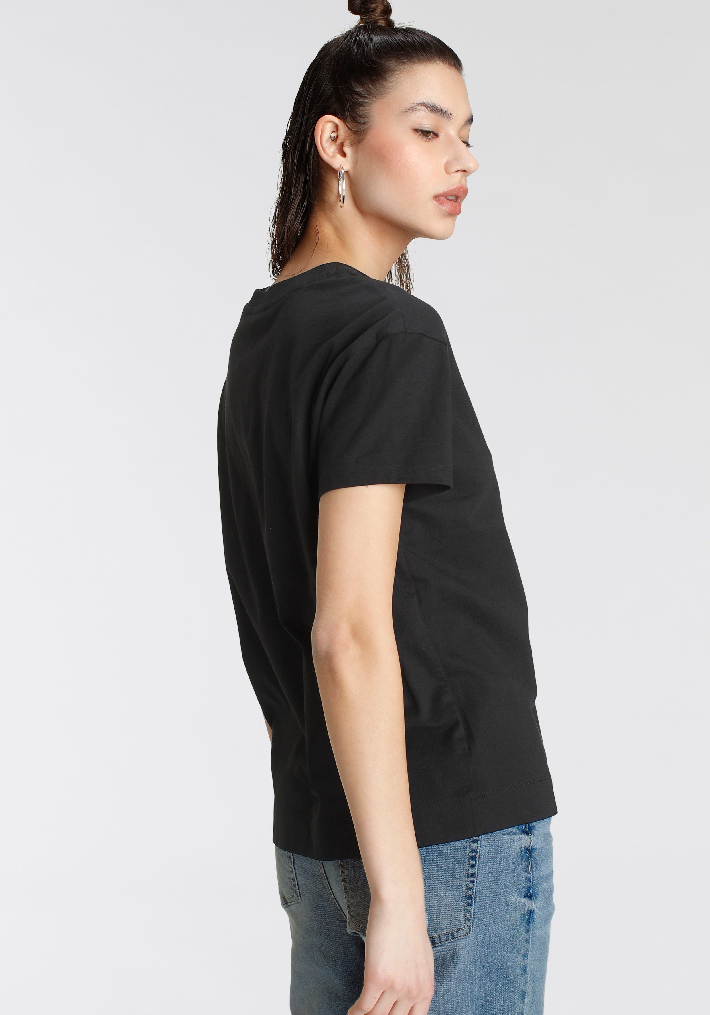 Oversized-Look schwarz T-Shirt Tamaris im