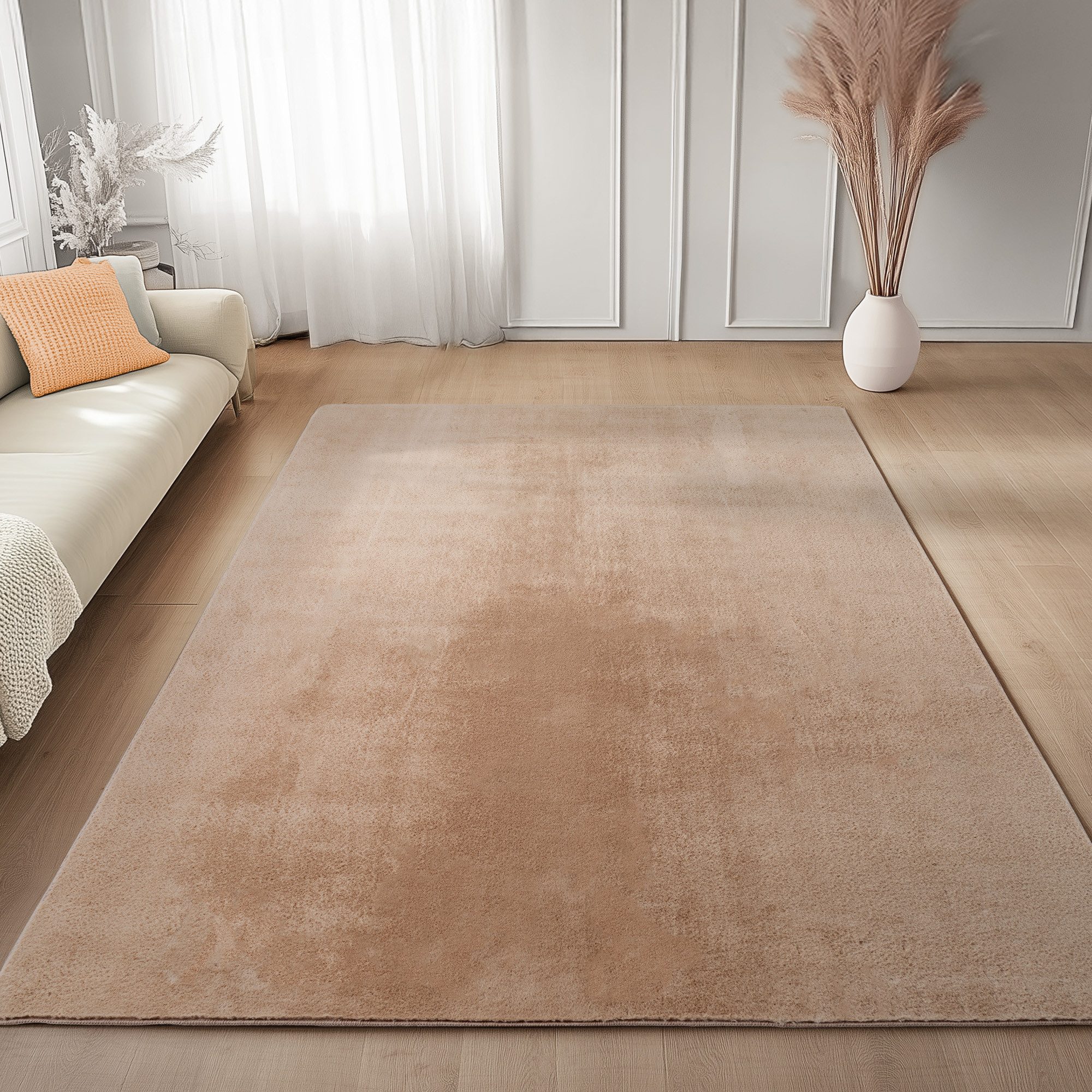 Carpettex Veloursteppich Unicolor - Einfarbig, Rechteckig, Höhe: 11 mm, Perfekt geeignet für Wohnzimmer, Schlafzimmer,Küche,Kinderzimmer