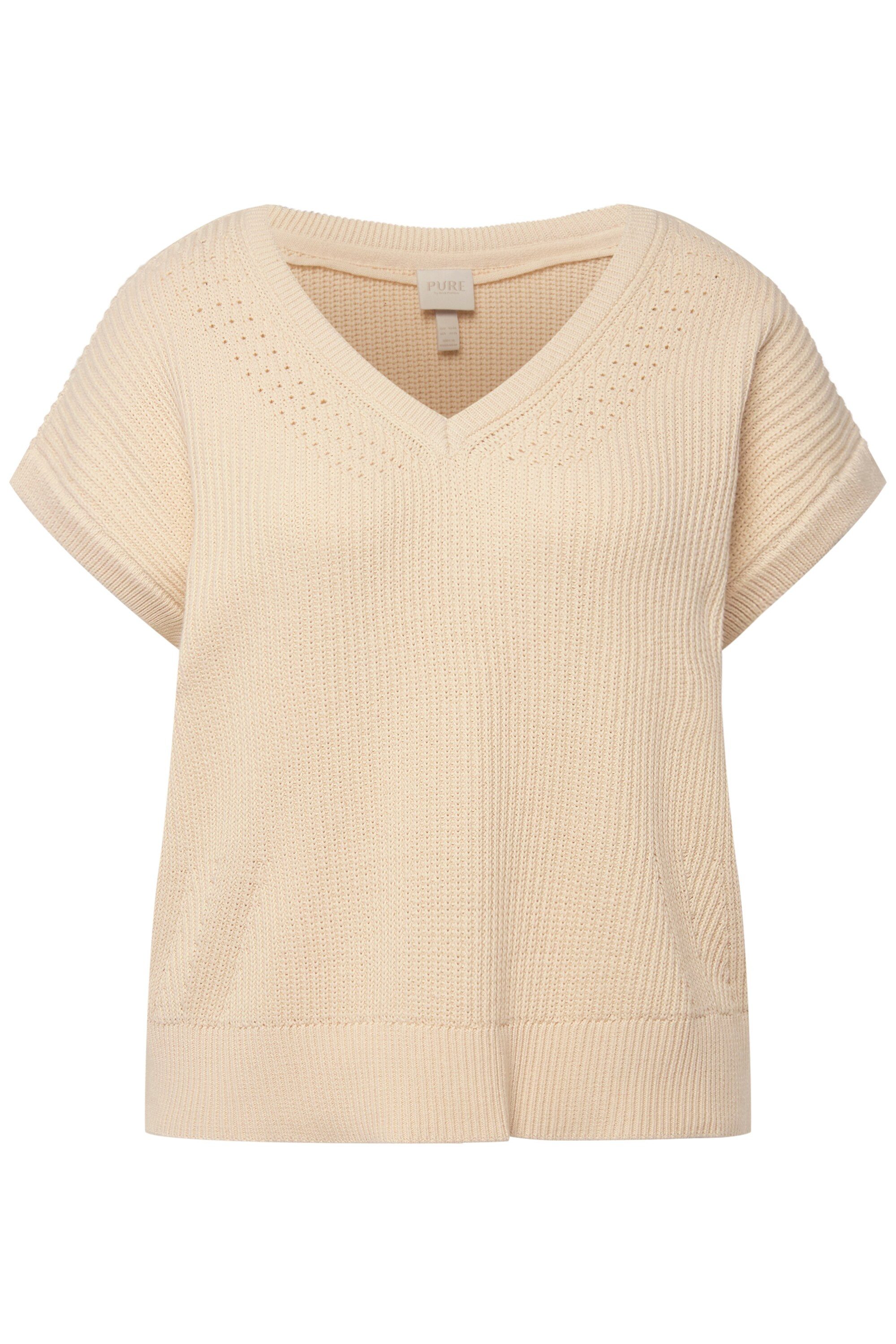 Ulla Popken Pullunder Pullunder tiefer V-Ausschnitt ärmellos