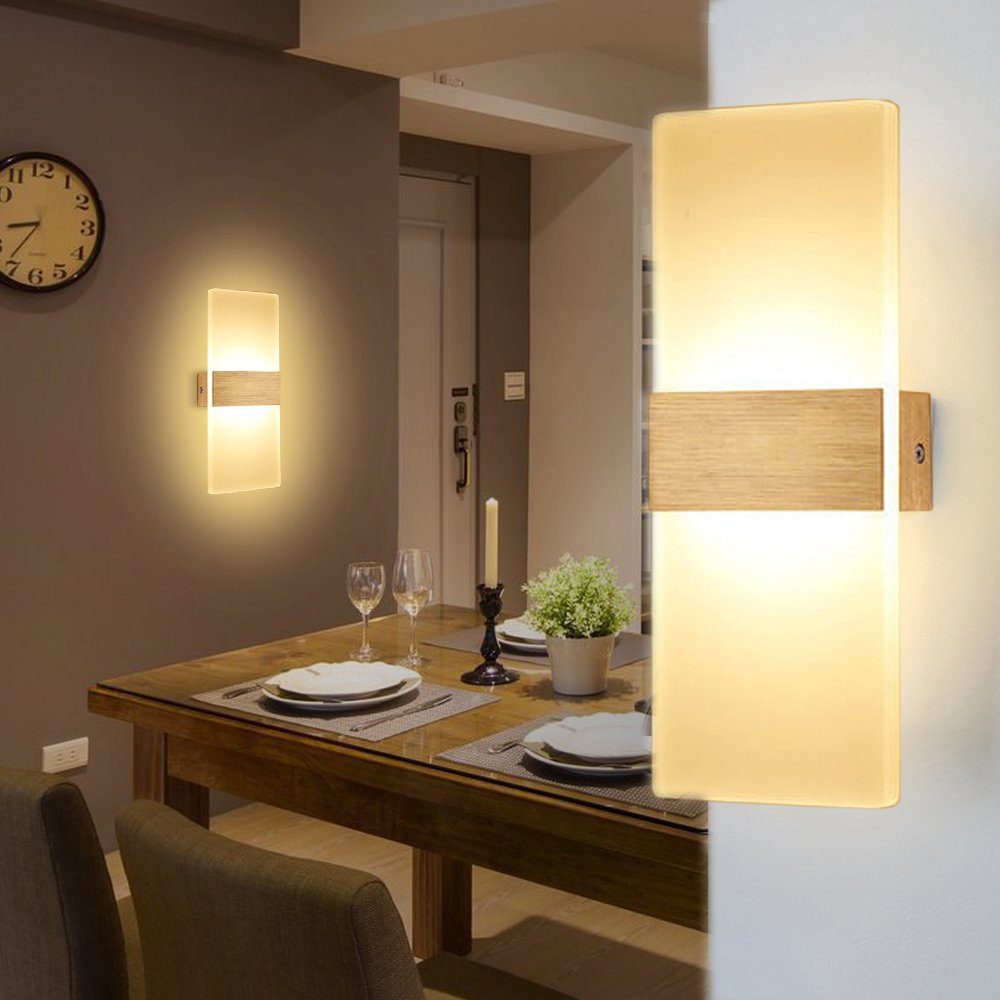 Gimisgu LED Wandleuchte LED Wandlampe Badlampe Innen LED weiß integriert, Garderobe Wohnzimmer, Flurlampe Außen fest