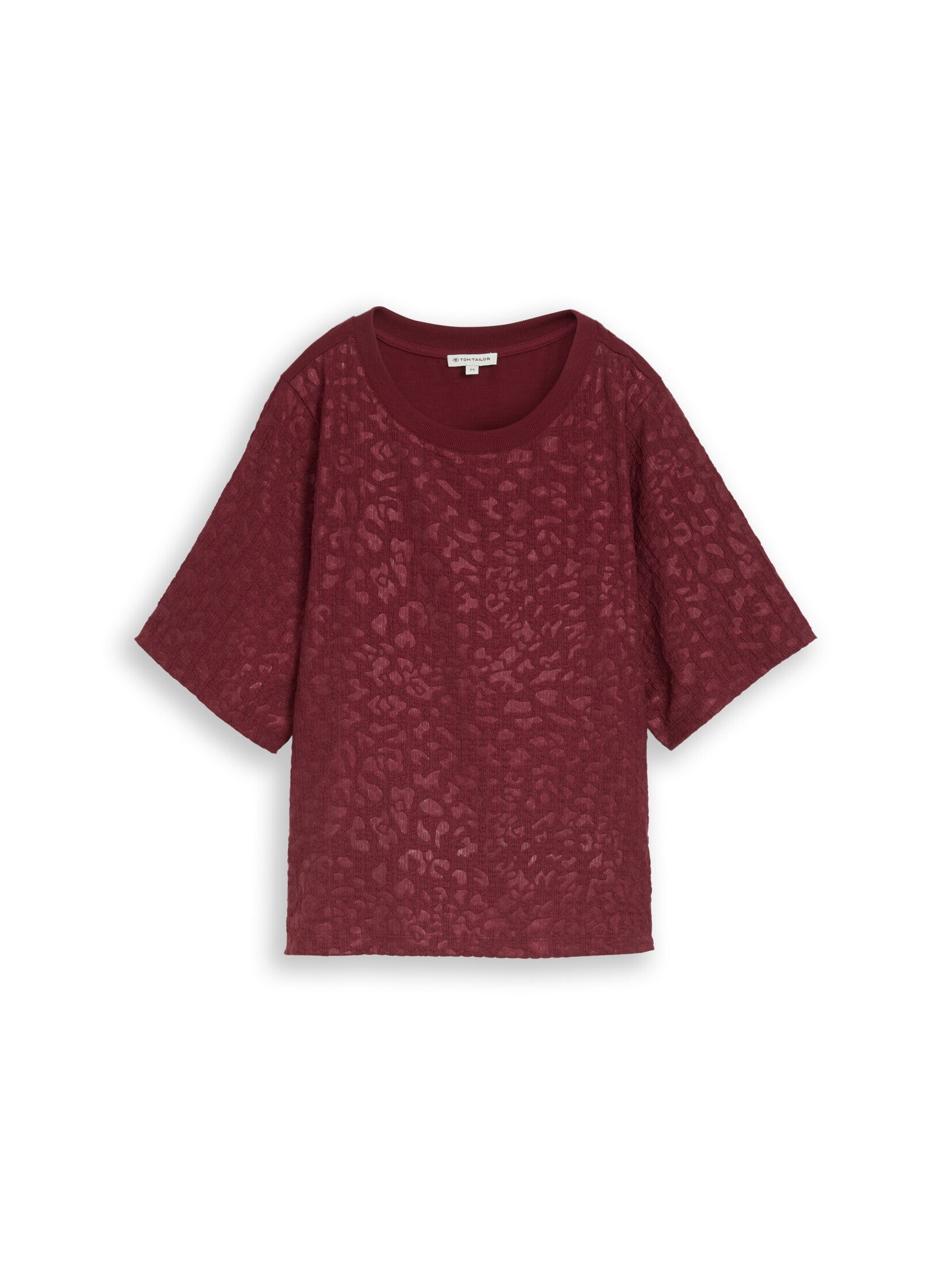 TOM TAILOR T-Shirt T-Shirt (im Einserpack) Boxy Fit T-Shirt mit Leo-Muster