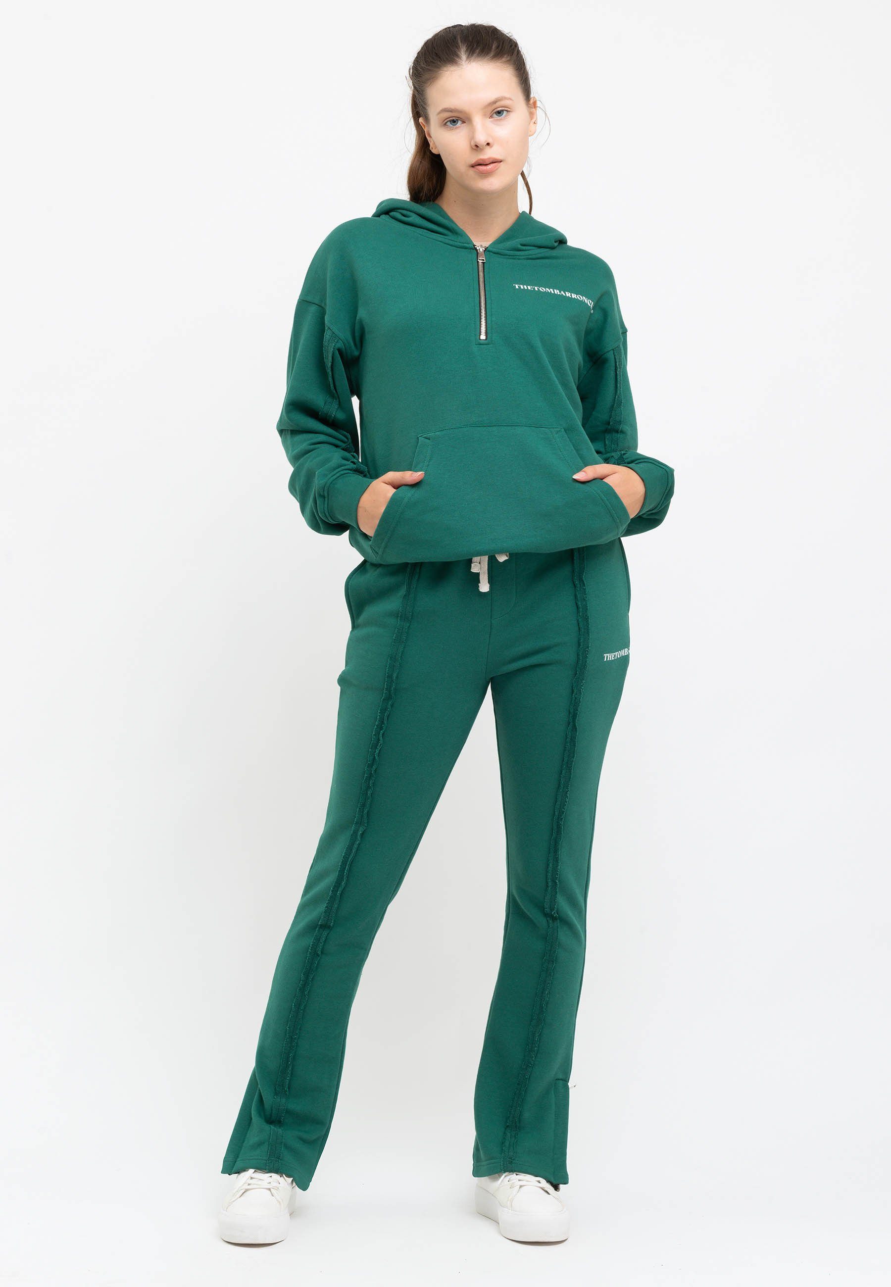 Tom Barron Freizeitanzug TOM BARRON WOMEN OVERSIZE HALF ZIPPER CASUAL SWEATSHIRT AND PANT SET, mit sportivem Design grün