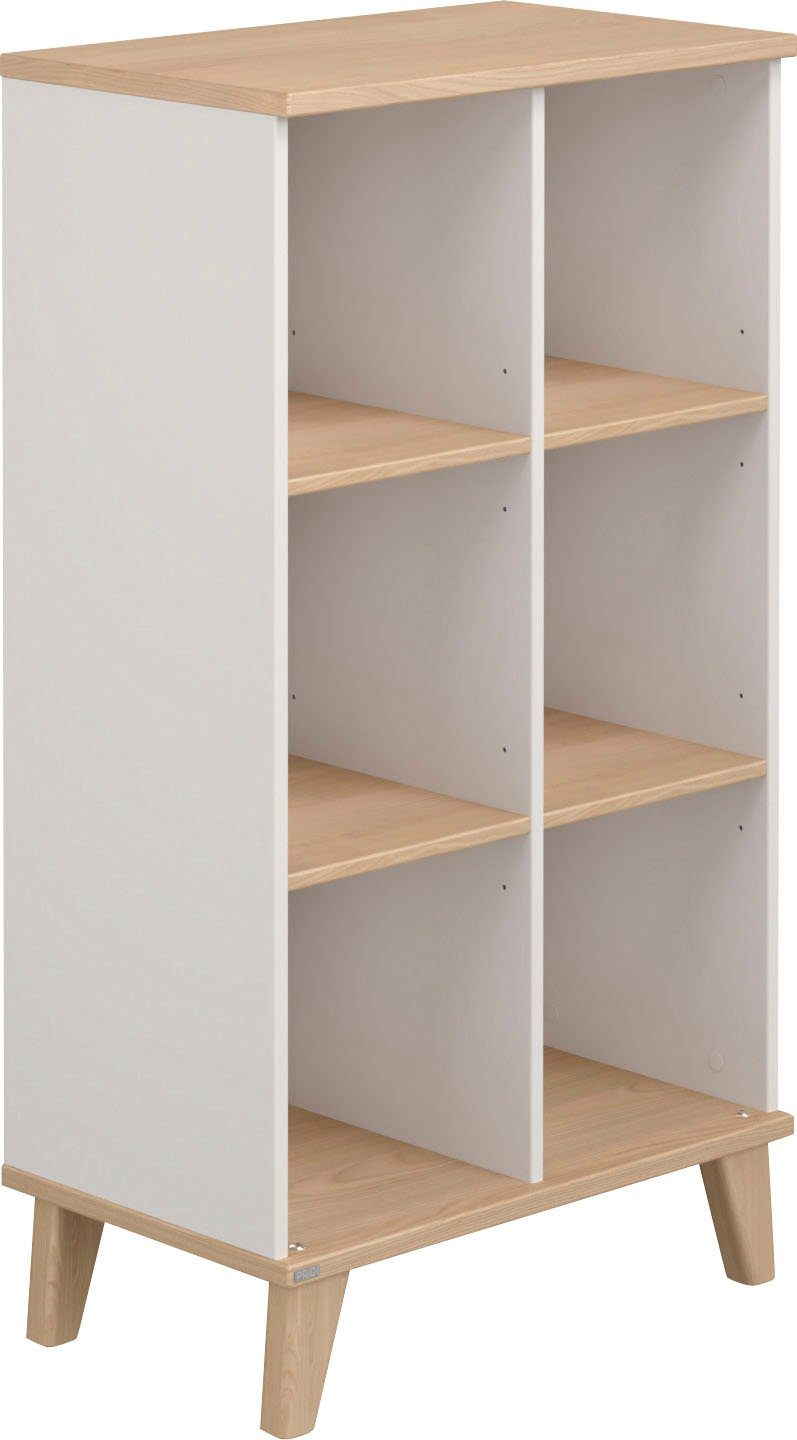 PAIDI Standregal FIENE in Grau mit 6 offenen Fächern, 66x120x40cm, stabiles und langlebiges Regal aus Holz, geprüfte Qualität