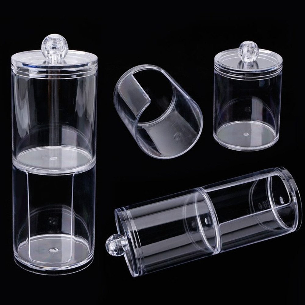 Kaket Wattestäbchenspender Schminktisch Zubehör,Bathroom Organizer, (2-tlg), Wattepads Aufbewahrung mit Deckel,Wattestäbchen-Behälter