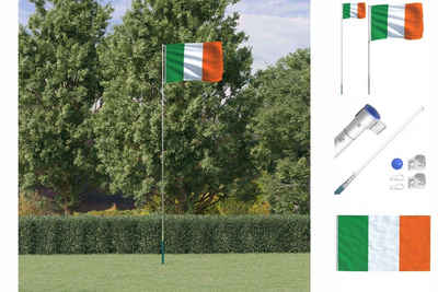 vidaXL Fahne Flagge Irlands mit Mast 5,55 m Aluminium Fahnenmast
