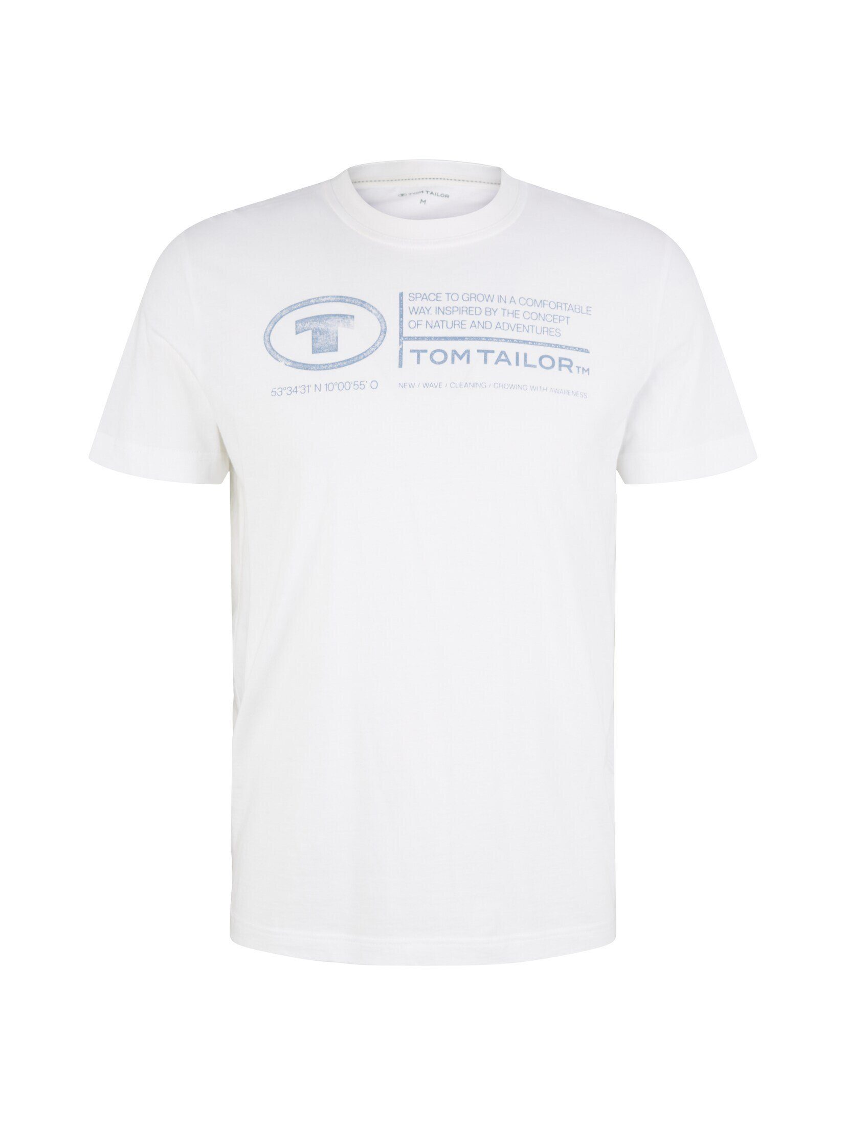 Tom Tailor Herren T-Shirt PRINTED CREWNECK - Regular Fit günstig online kaufen