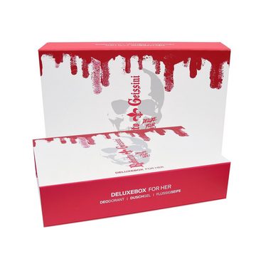 Roberto Geissini Pflege-Set Deluxe Geschenkbox für SIE PINK Körperpflege Set 3 tlg. Set, 3-tlg., Deo 150ml, Duschgel 150ml, Flüssigseife 300 ml
