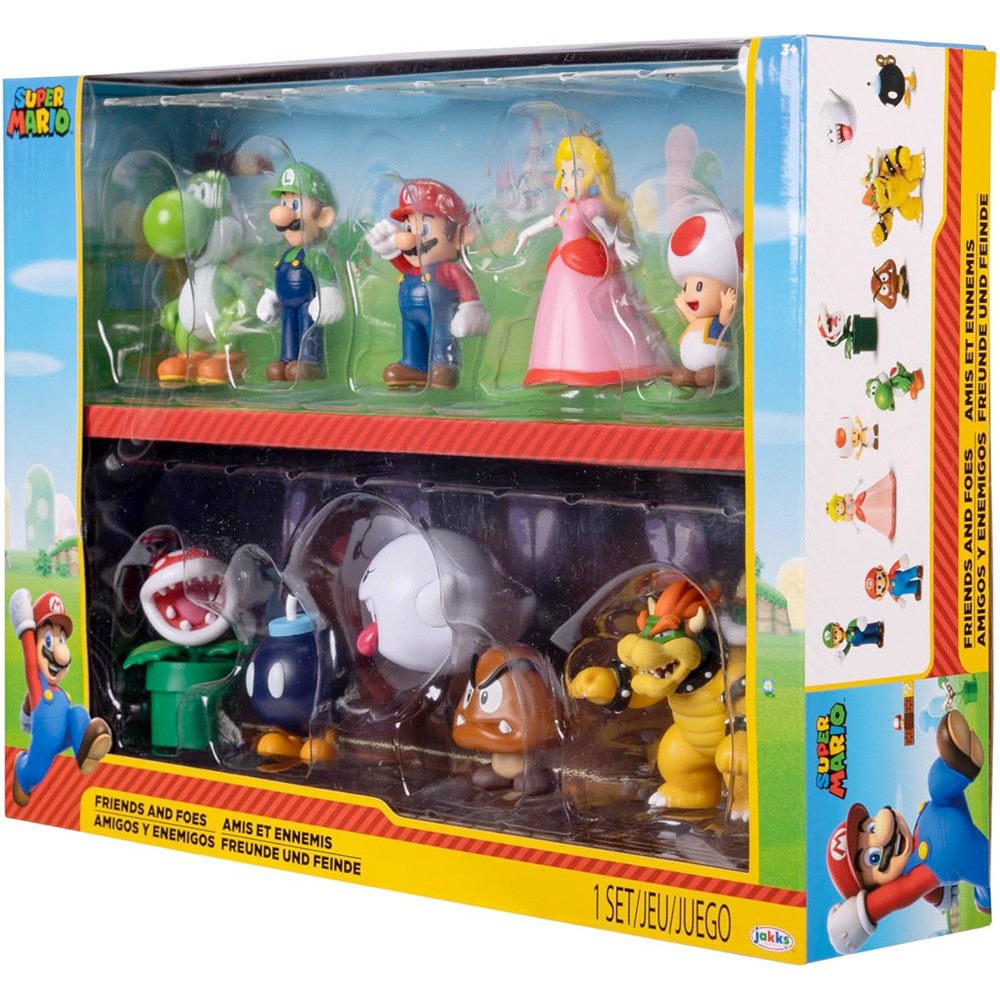 Super Mario Actionfigur Nintendo Super Mario Figuren 10er Set Freunde und Feinde, 6,5 cm