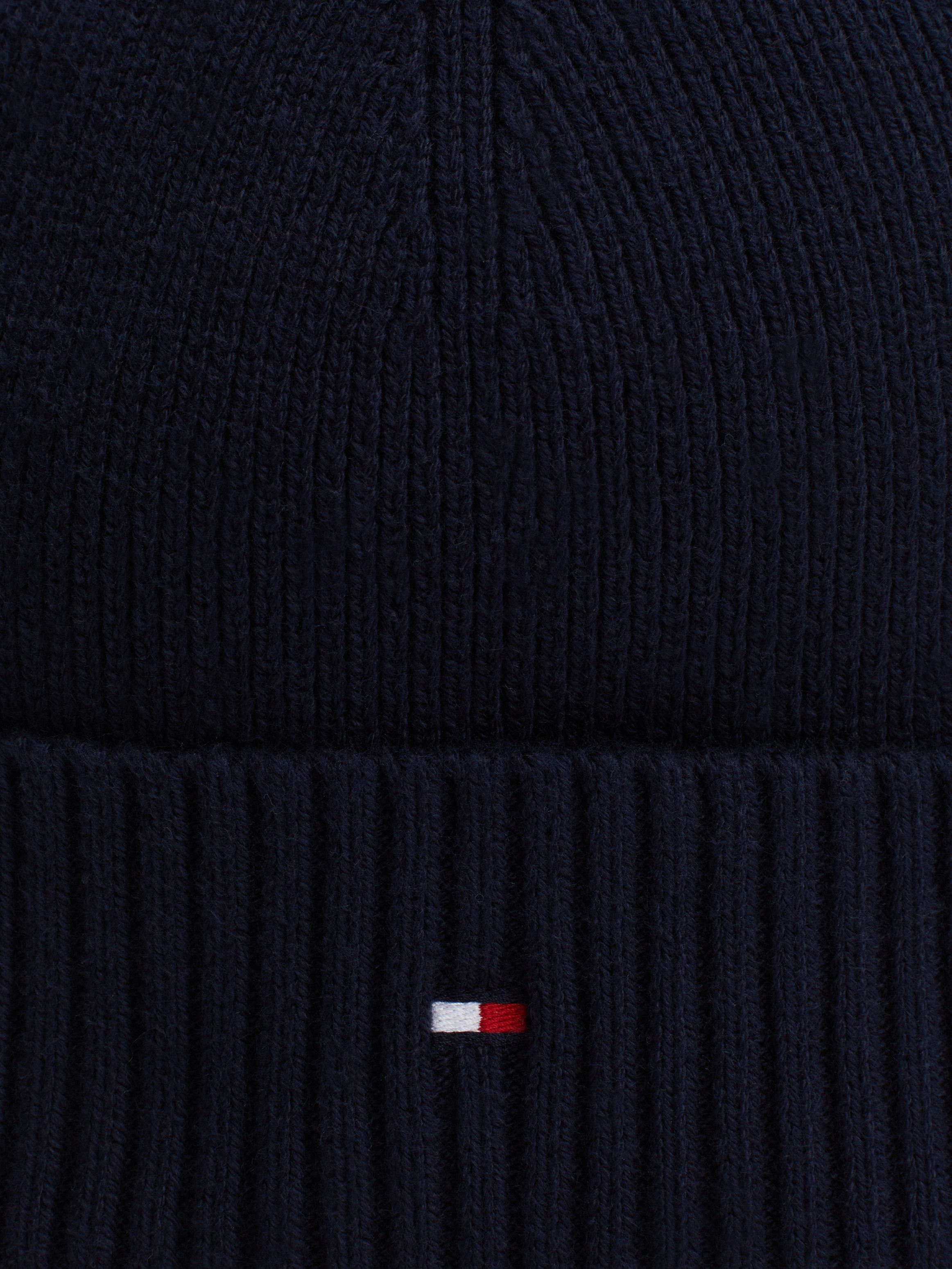Tommy Hilfiger Strickmütze TH FLAG PIMA COTTON BEANIE Beanie mit Logostickerei, mit Kaschmiranteil Unisex – Bild 5 von 5