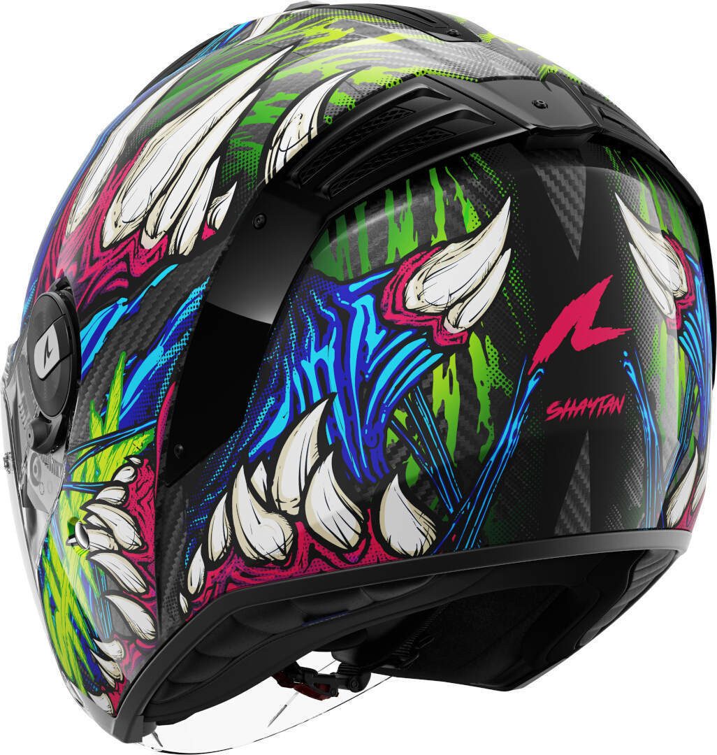 SHARK HELMETS Motorradhelm SHARK RS JET CARBON SHAYTAN KGV, Black Green Violet, Gr. M