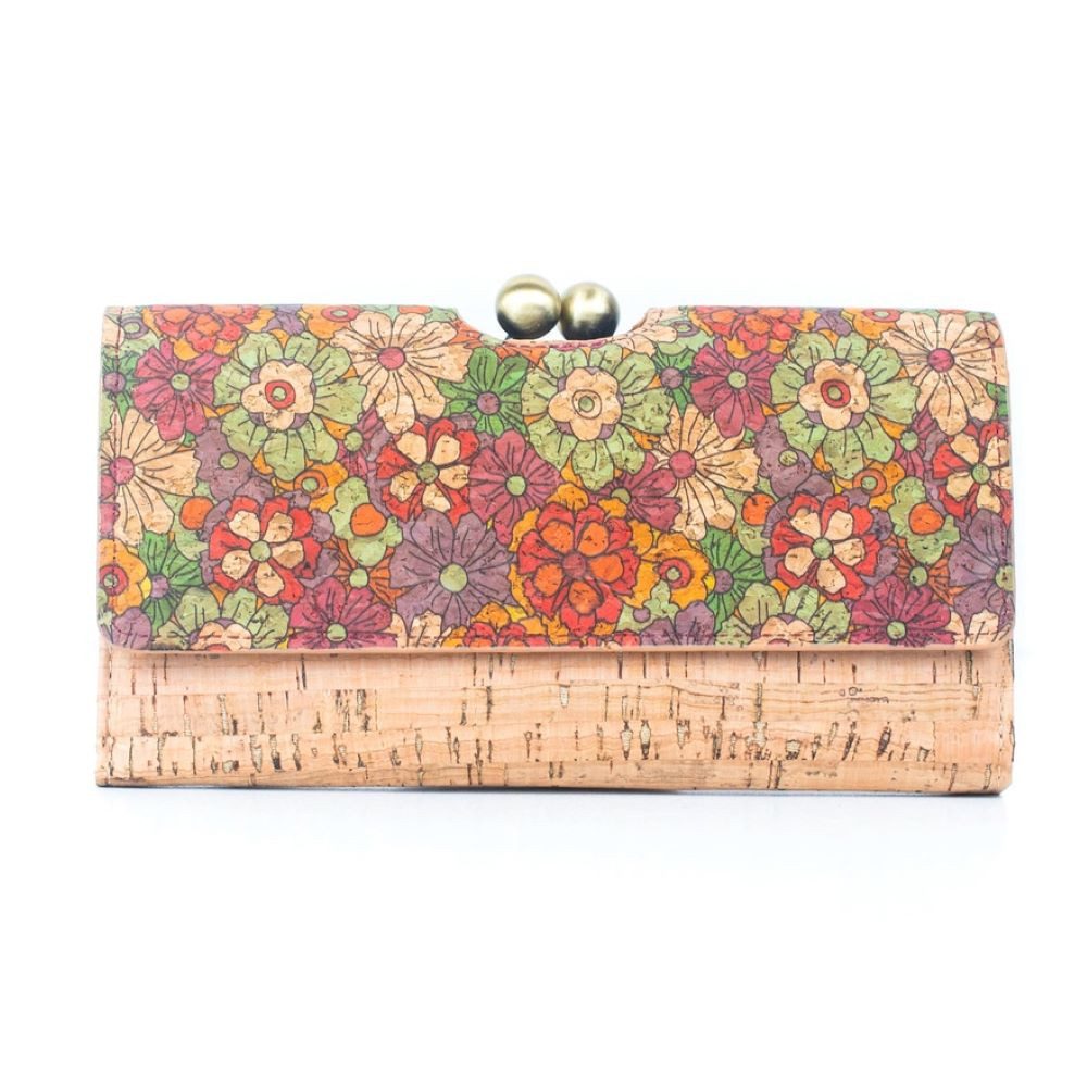 Goodman Design Geldbörse Damenbrieftasche aus Naturkork mit buntem Mosaikmuster Portemonnaie, Leicht, robust und handtaschentauglich.