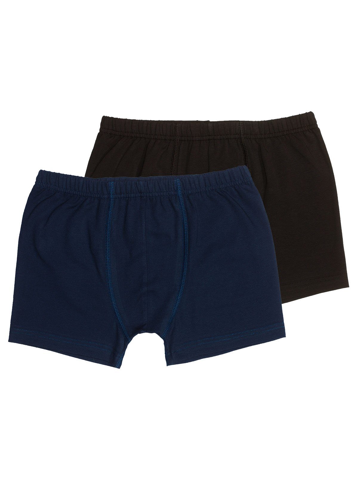 Boxershorts Single hohe Knaben Jersey schwarz Kids (Spar-Set, 2-St) navy Sparpack 2er Markenqualität Retro Shorts for Sweety