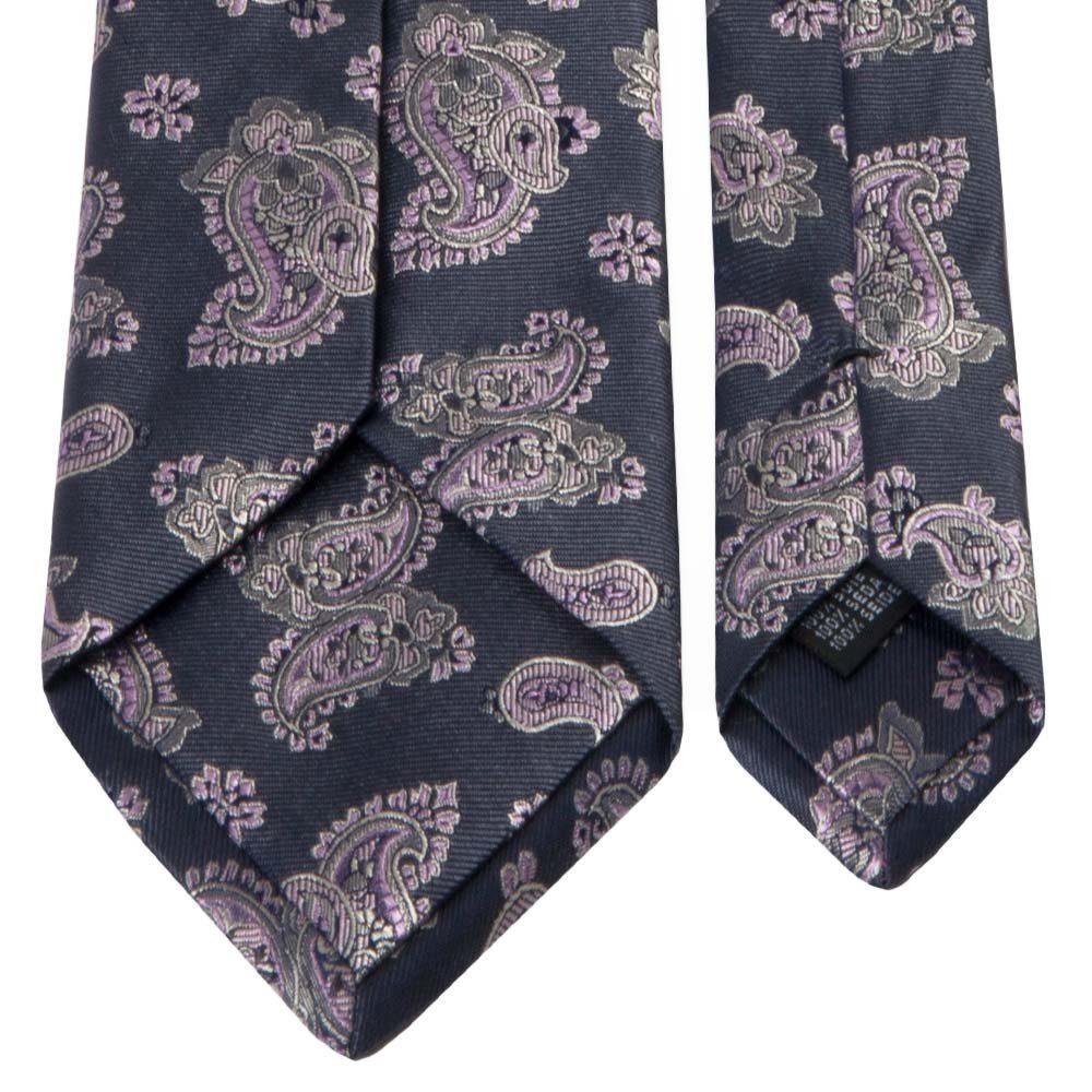 (8 Krawatte Breit Grau mit Krawatte Paisley-Muster Seiden-Jacquard BGENTS cm)