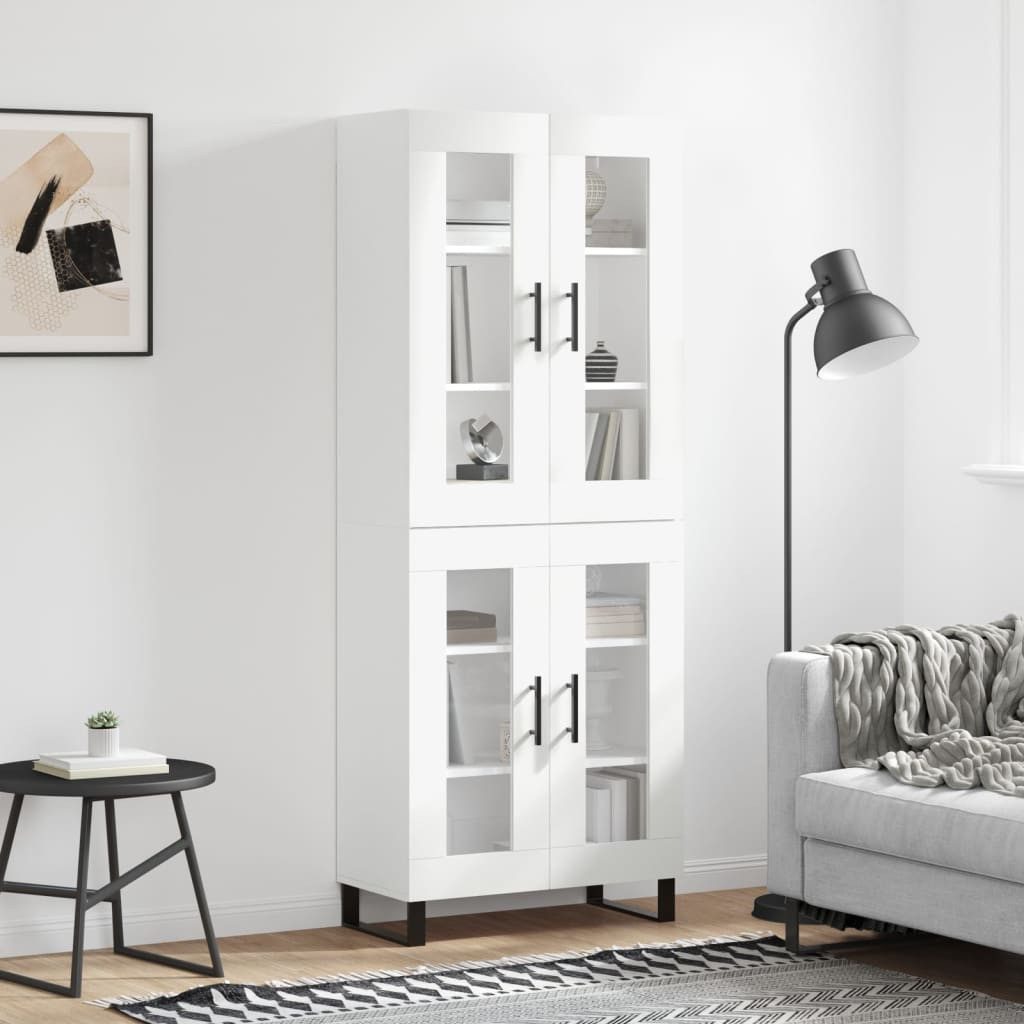 furnicato Highboard Weißes aus Holzwerkstoff 69,5 x 34 x 180 cm (1 St)