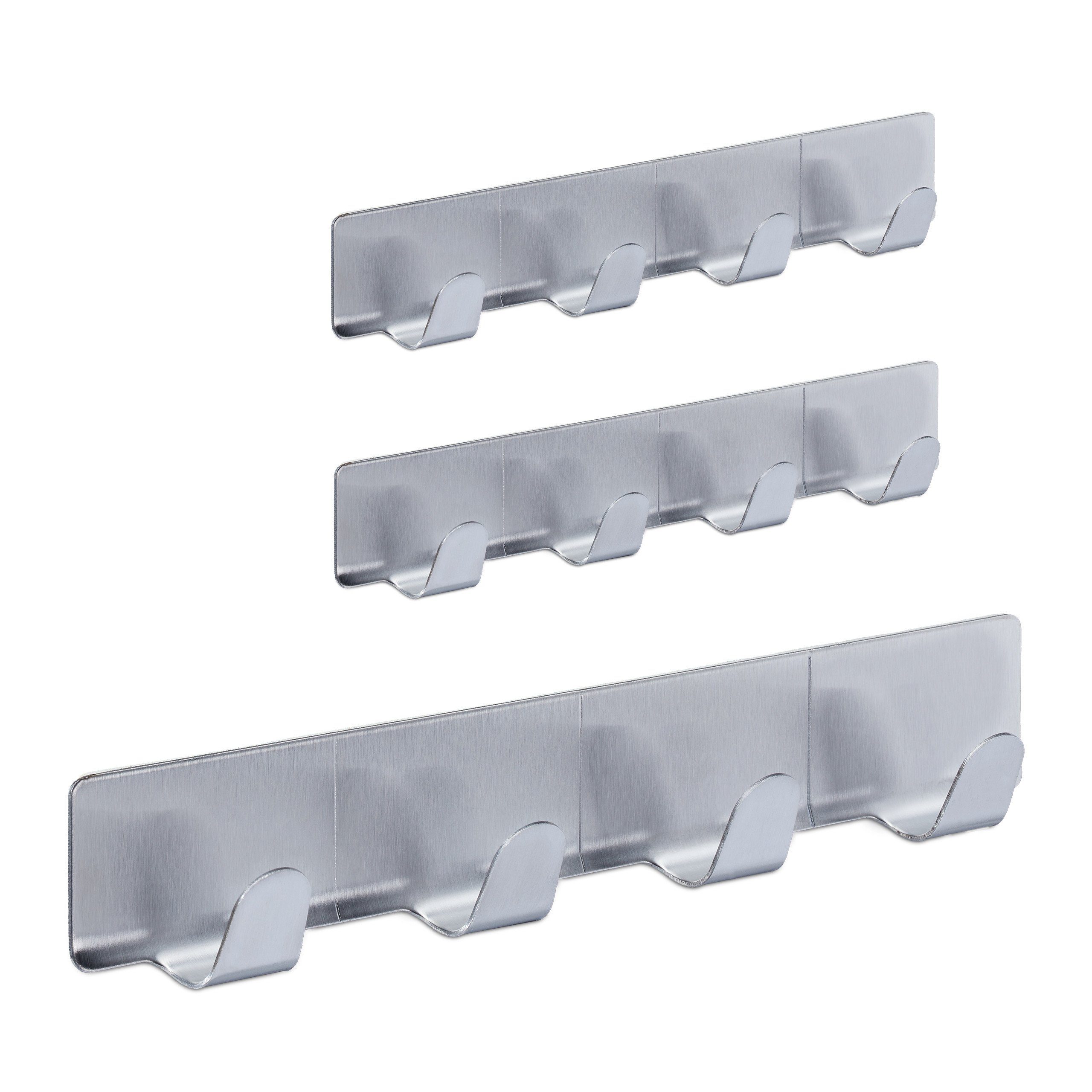relaxdays Handtuchhaken Hakenleiste selbstklebend 3er Set günstig online kaufen