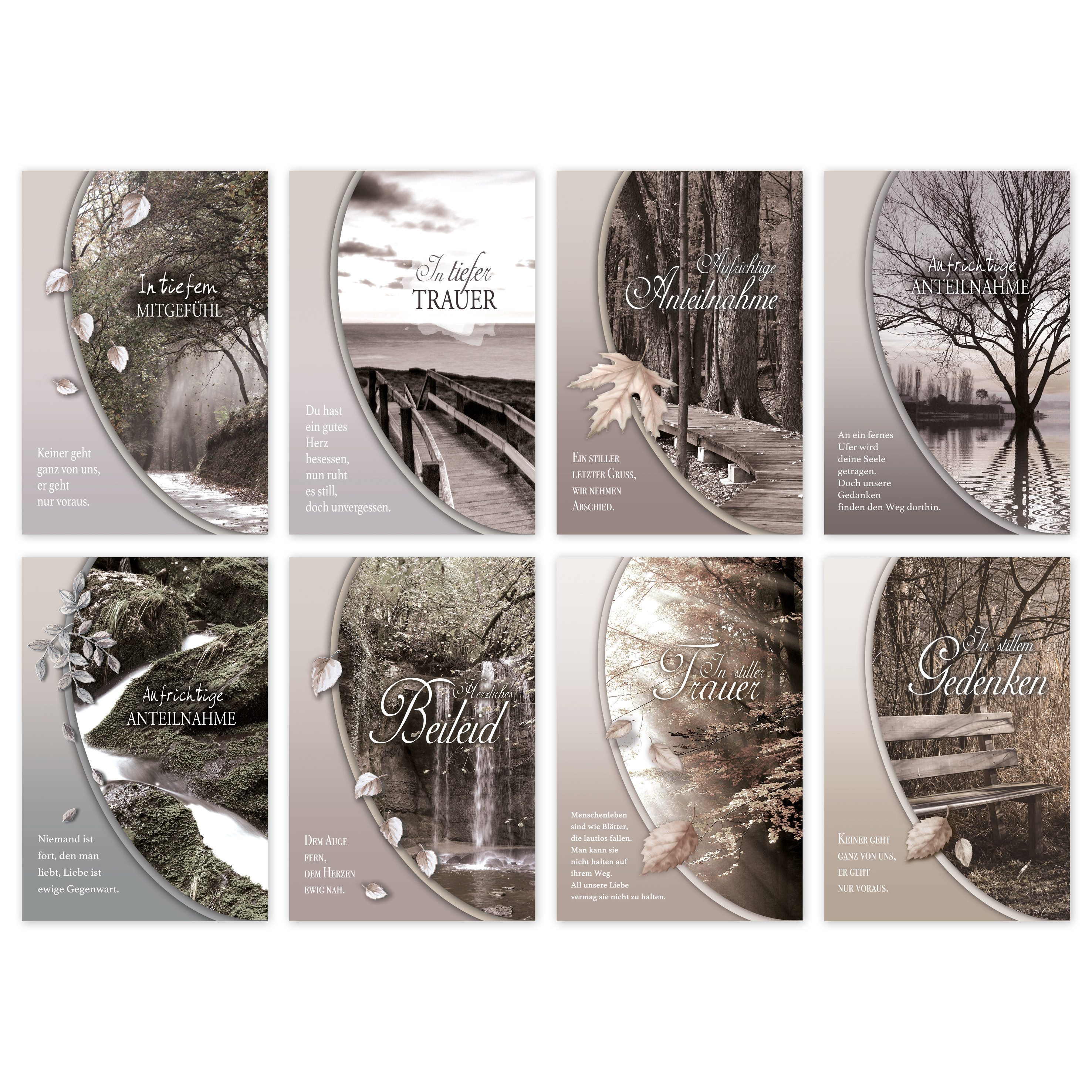 Skorpion Grußkarten 100-er Kasten Trauer - 100 Beileidskarten im Format