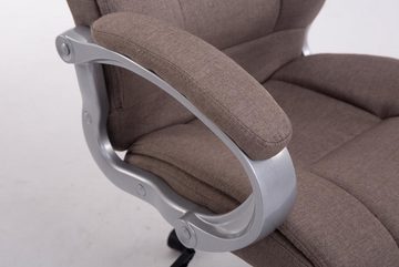 TPFLiving Bürostuhl Apodo mit bequemer Rückenlehne - höhenverstellbar und 360° drehbar (Schreibtischstuhl, Drehstuhl, Chefsessel, Bürostuhl XXL), Gestell: Metall chrom - Sitz: Stoff taupe
