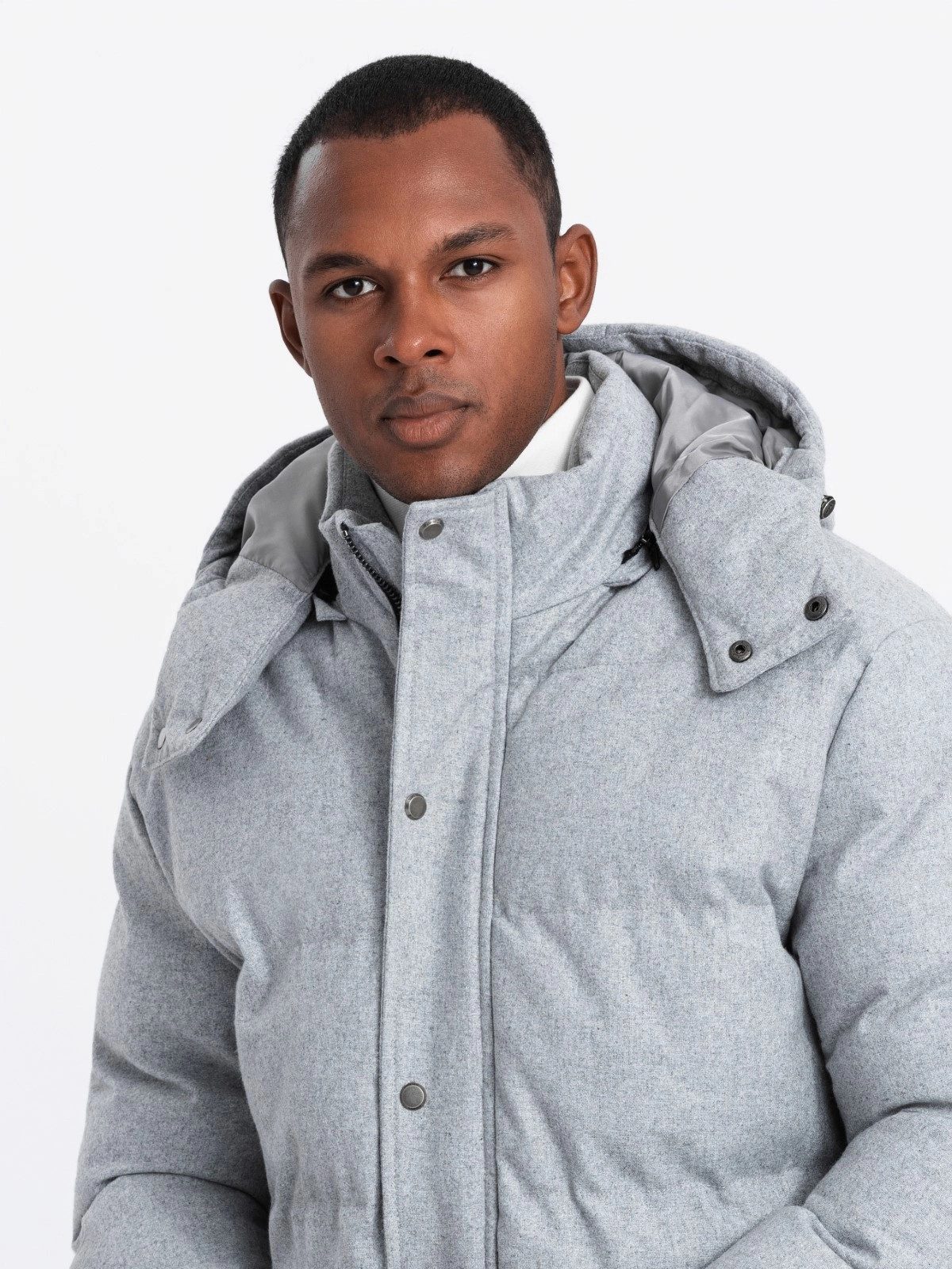 OMBRE Winterjacke Warme lange Herren Parka Jacke mit Wolle