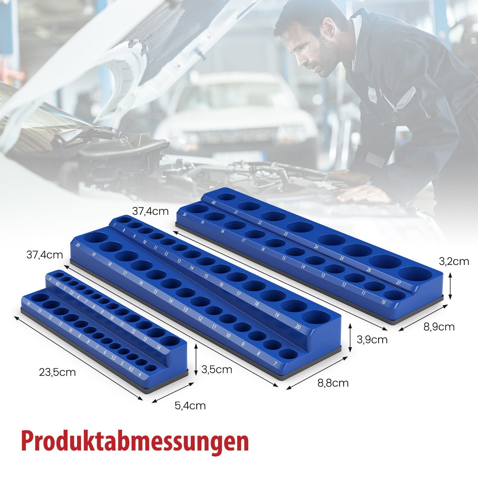 und magnetisch Steckschlüssel, COSTWAY 1/4-Zoll, Stk. 1/2-Zoll-, 6 3/8-Zoll-