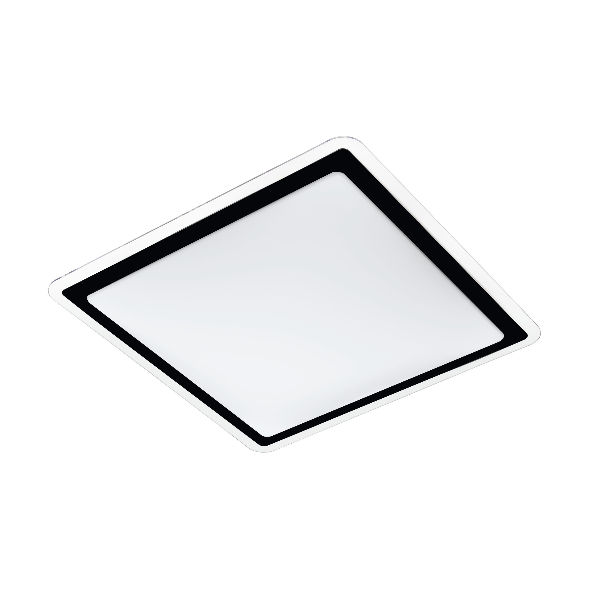 EGLO LED Deckenleuchte Competa 2, Leuchtmittel inklusive, Deckenlampe schwarz, LED Panel, Wohnzimmerlampe, warmweiß, 34 cm
