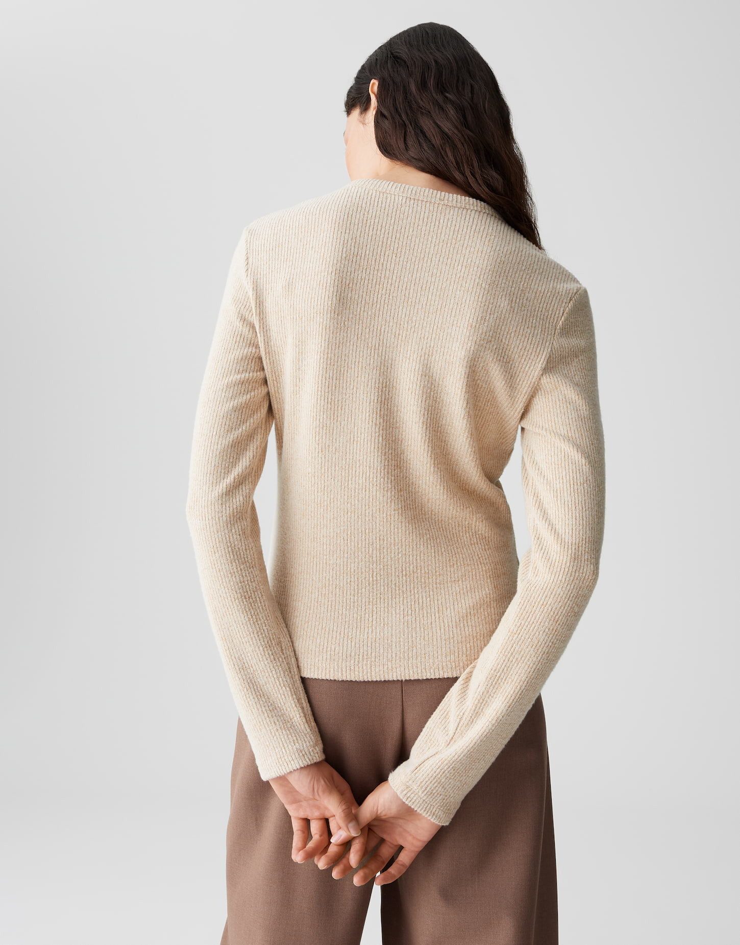 OPUS Longsleeve SALTUS Slim Button-up aus Rippjersey schmale Passform, weicher Griff, elastischer Stoff