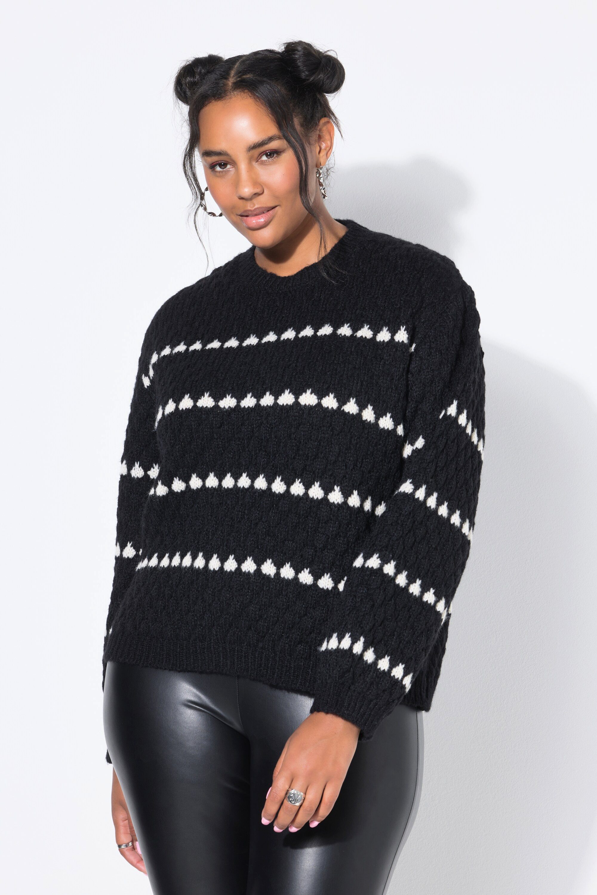 Studio Untold Strickpullover Pullover Boxy Shape Bubble-Struktur günstig online kaufen
