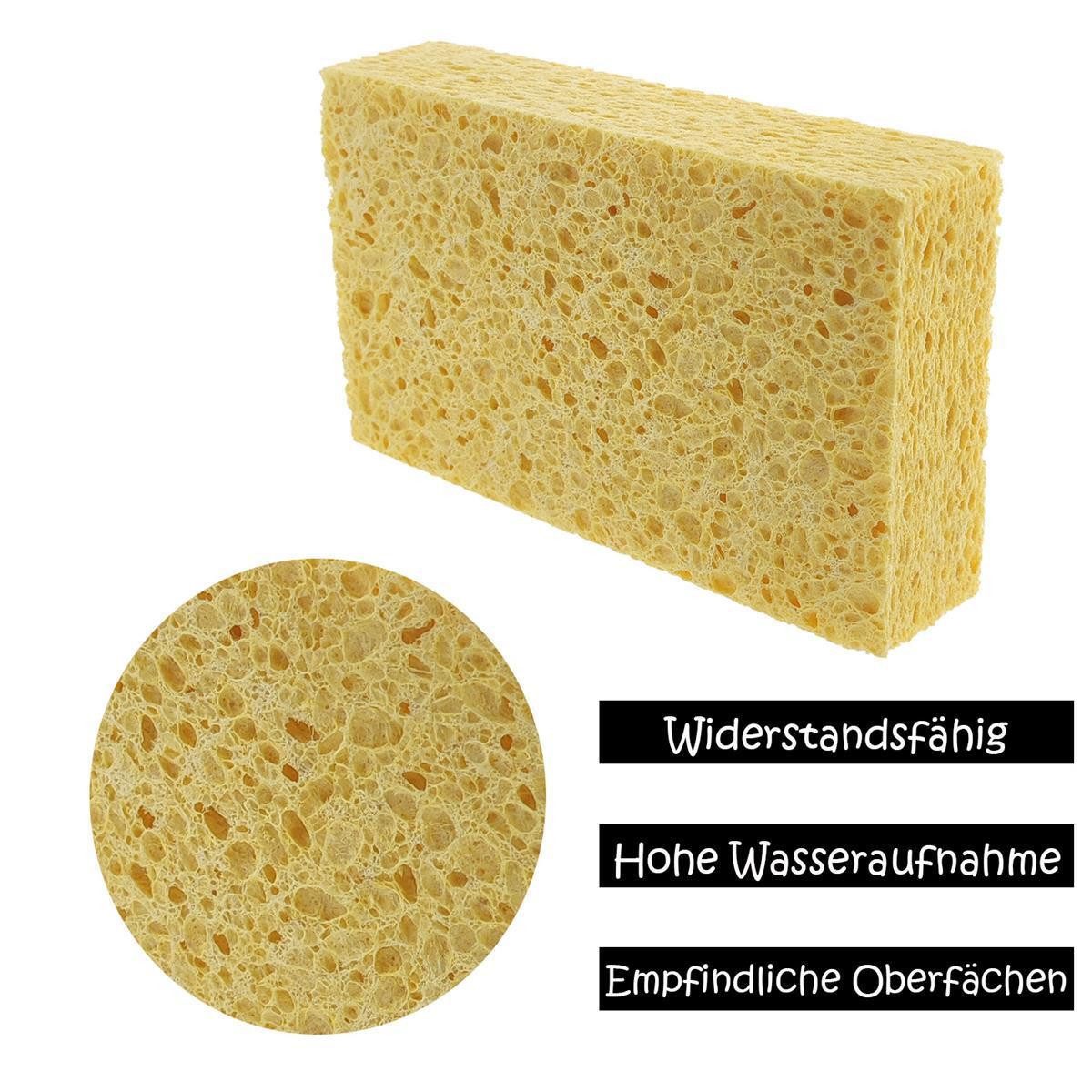 varivendo Reinigungsschwamm Viskoseschwamm gelb 1 Stück, extra saugstark, Schwamm Reinigungsschwamm Allzweckschwamm Autoschwamm