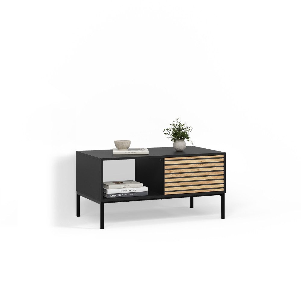Livinity® Couchtisch Aterno, Goldkraft Eiche/Anthrazit/Anthrazit, mit einer Schublade (1-St)