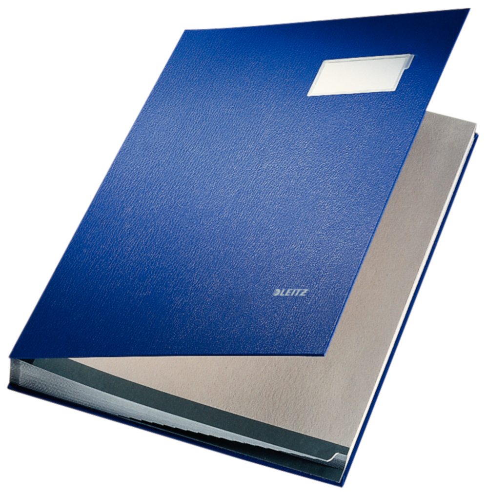 LEITZ Степлер Unterschriftsmappe Überzug PP blau 20 Fächer 5700-00-35, 20 Fächer aus festem Karton