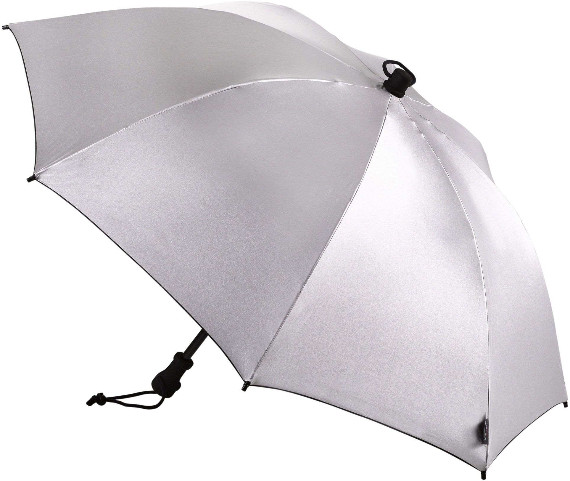 EuroSCHIRM® Stockregenschirm birdiepal® outdoor, silber, Schultertragegurt mit stabil, extra mit 50+, UV-Lichtschutzfaktor und Kompass