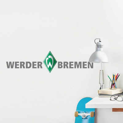 Werder Bremen Wandtattoo Fußball Wandtattoo SV Werder Bremen Schriftzug Logo Deutscher Meister, Wandbild selbstklebend, entfernbar
