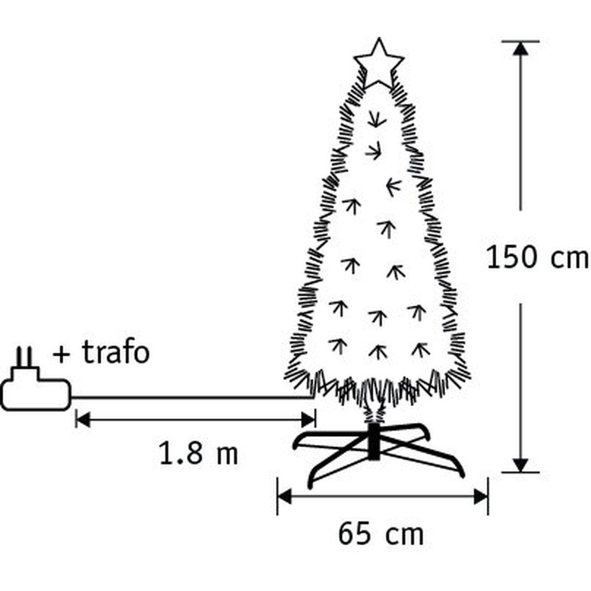Luca Lighting Künstlicher Weihnachtsbaum Luca Lighting Mercury Baum Fibre Optic gruen warm weiss 185led 8 funct