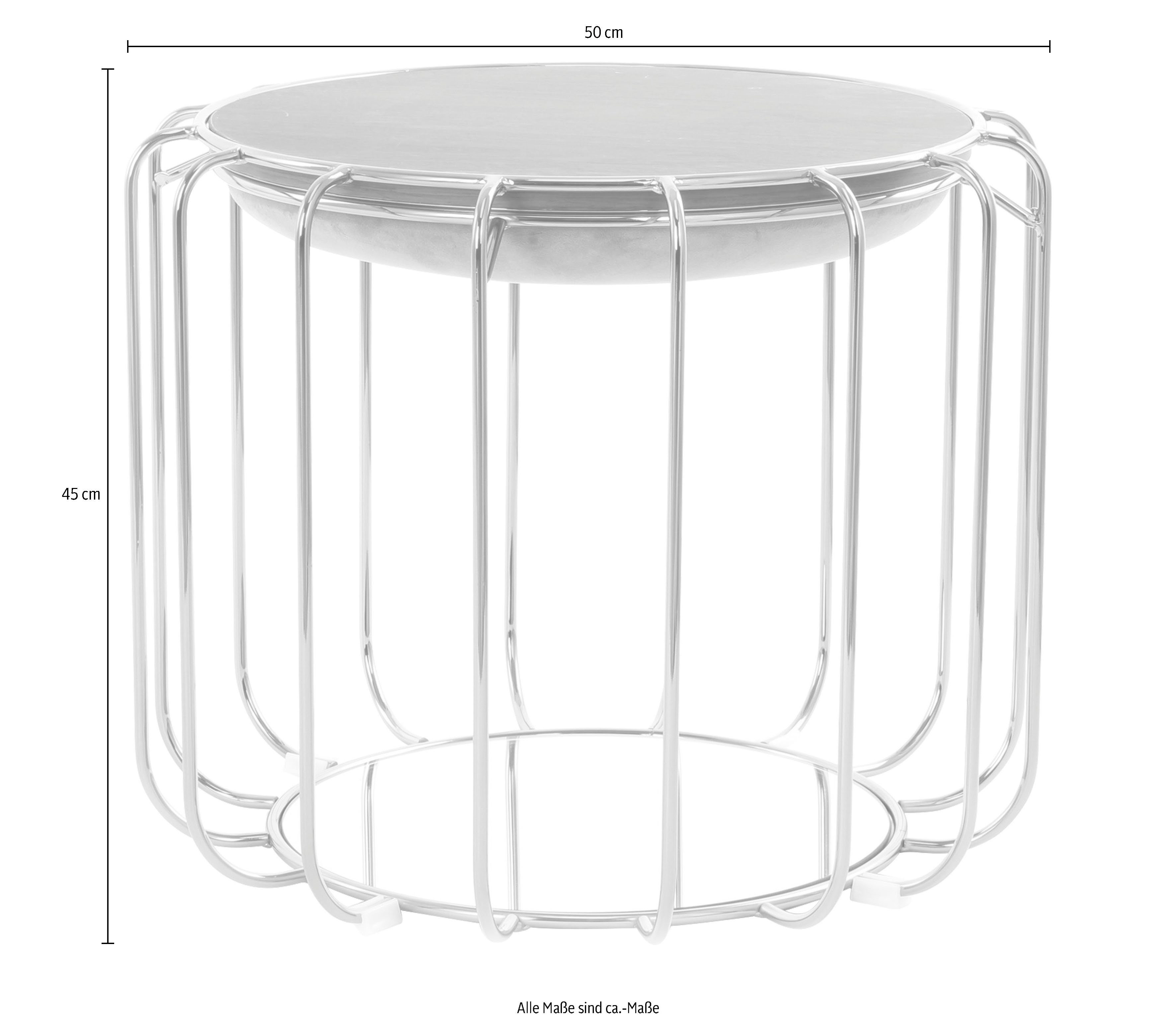 Kayoom Beistelltisch Pouf Comfortable 110, abnehmbares und wendbares Oberteil (1-St), praktisch umzuwandeln in Tisch oder Hocker, mit Spiegelglas