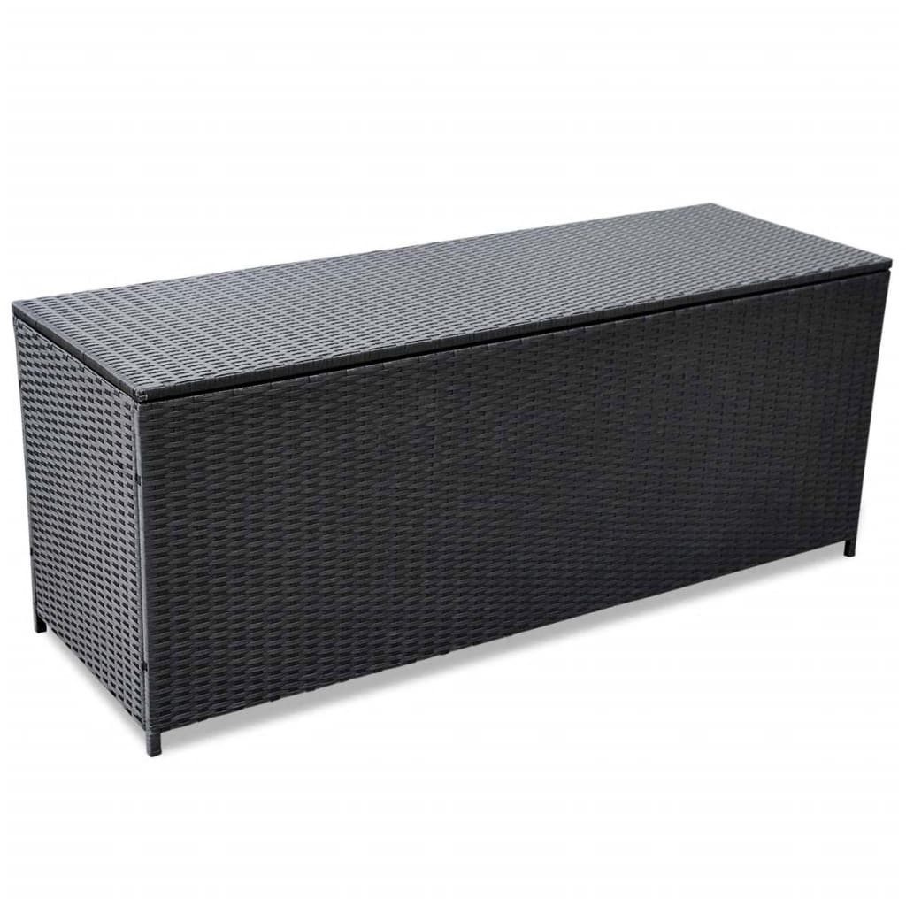 Auflagenbox NA Kissentruhe Kissenbox Gartentruhe Auflagenbox Schwarz 150x50x60 cm